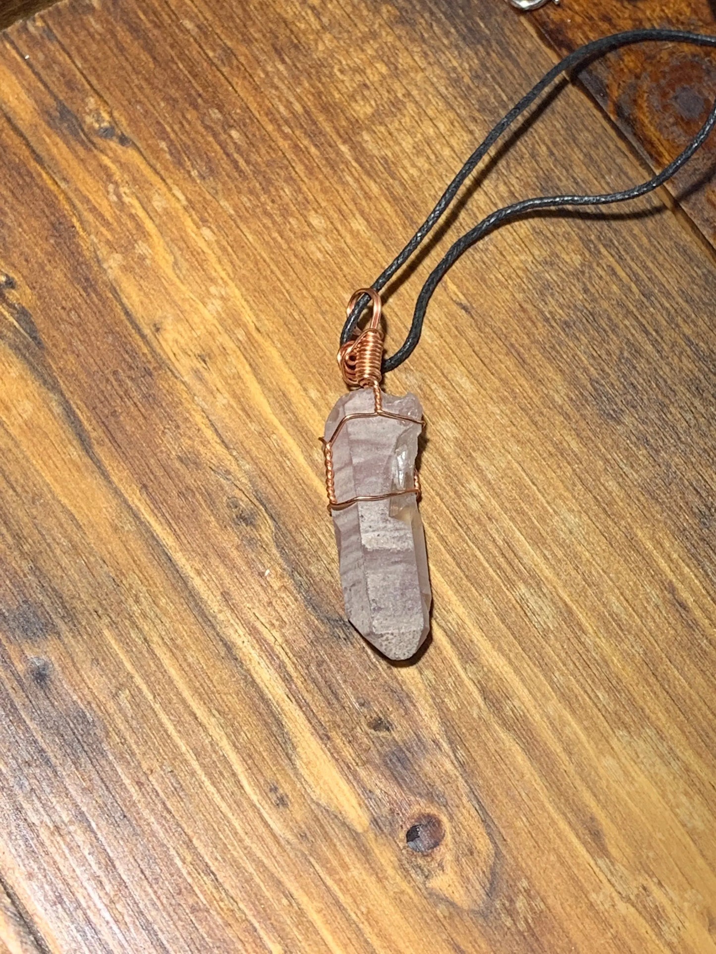 Lithium Quartz Wire Wrapped Necklace    HOT-0199 Shop Wholesale Crystals