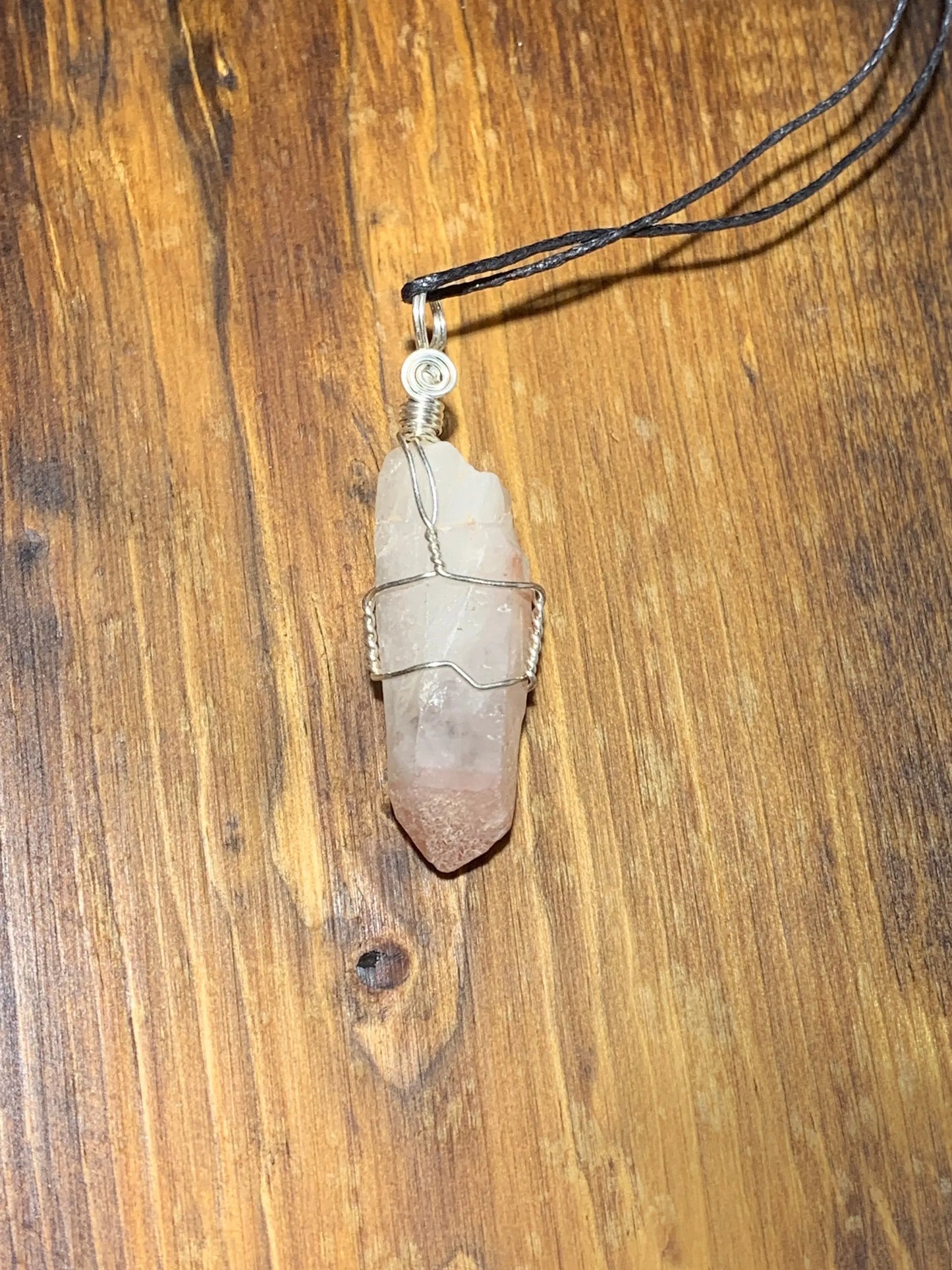 Lithium Quartz Wire Wrapped Necklace    HOT-0300 Shop Wholesale Crystals