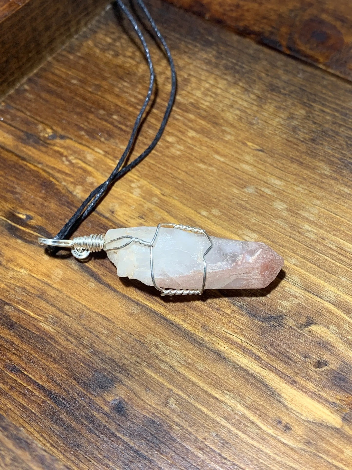 Lithium Quartz Wire Wrapped Necklace    HOT-0300 Shop Wholesale Crystals