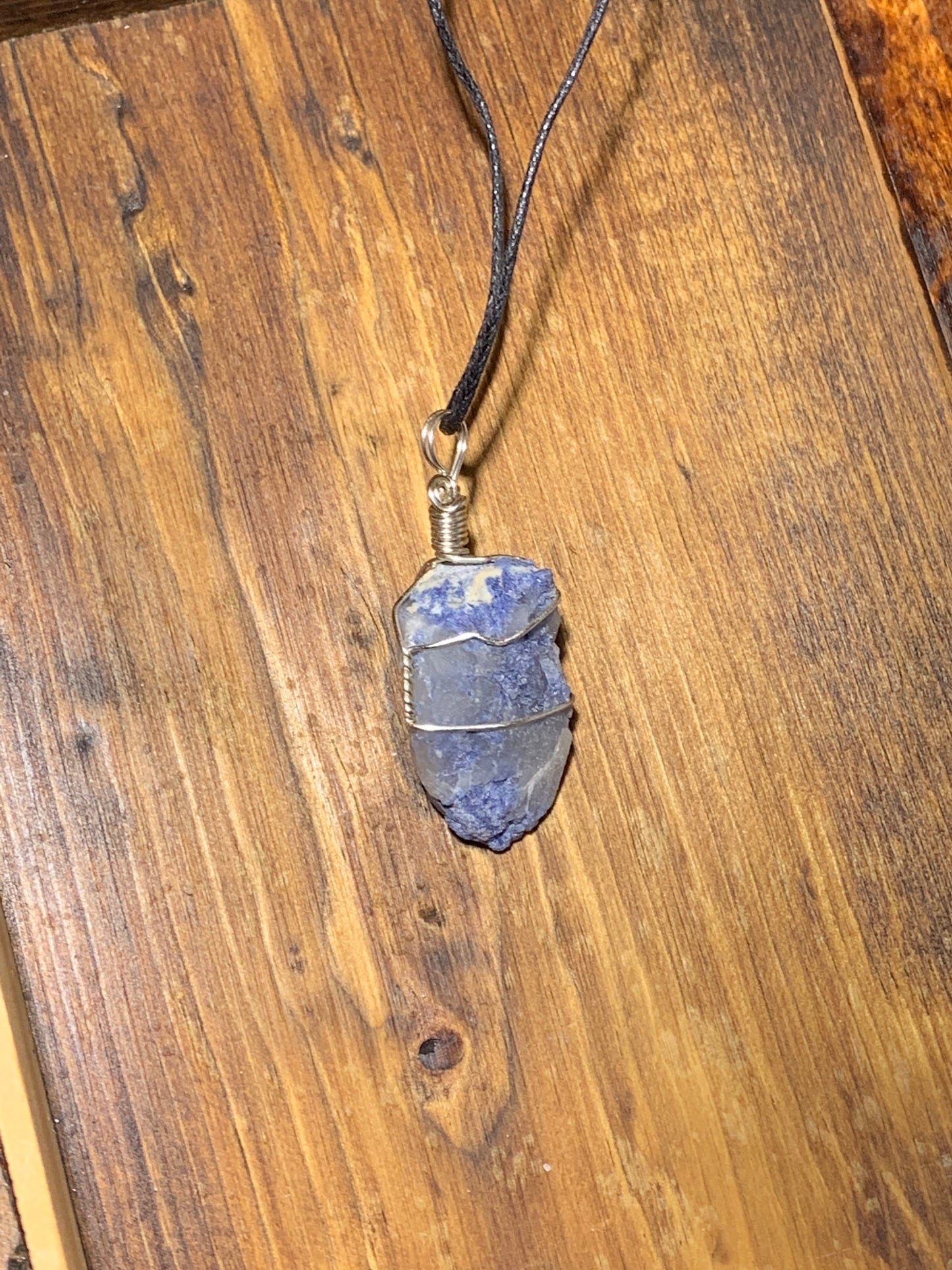 Dumortierite Wire Wrapped Necklace          HOT- 0251