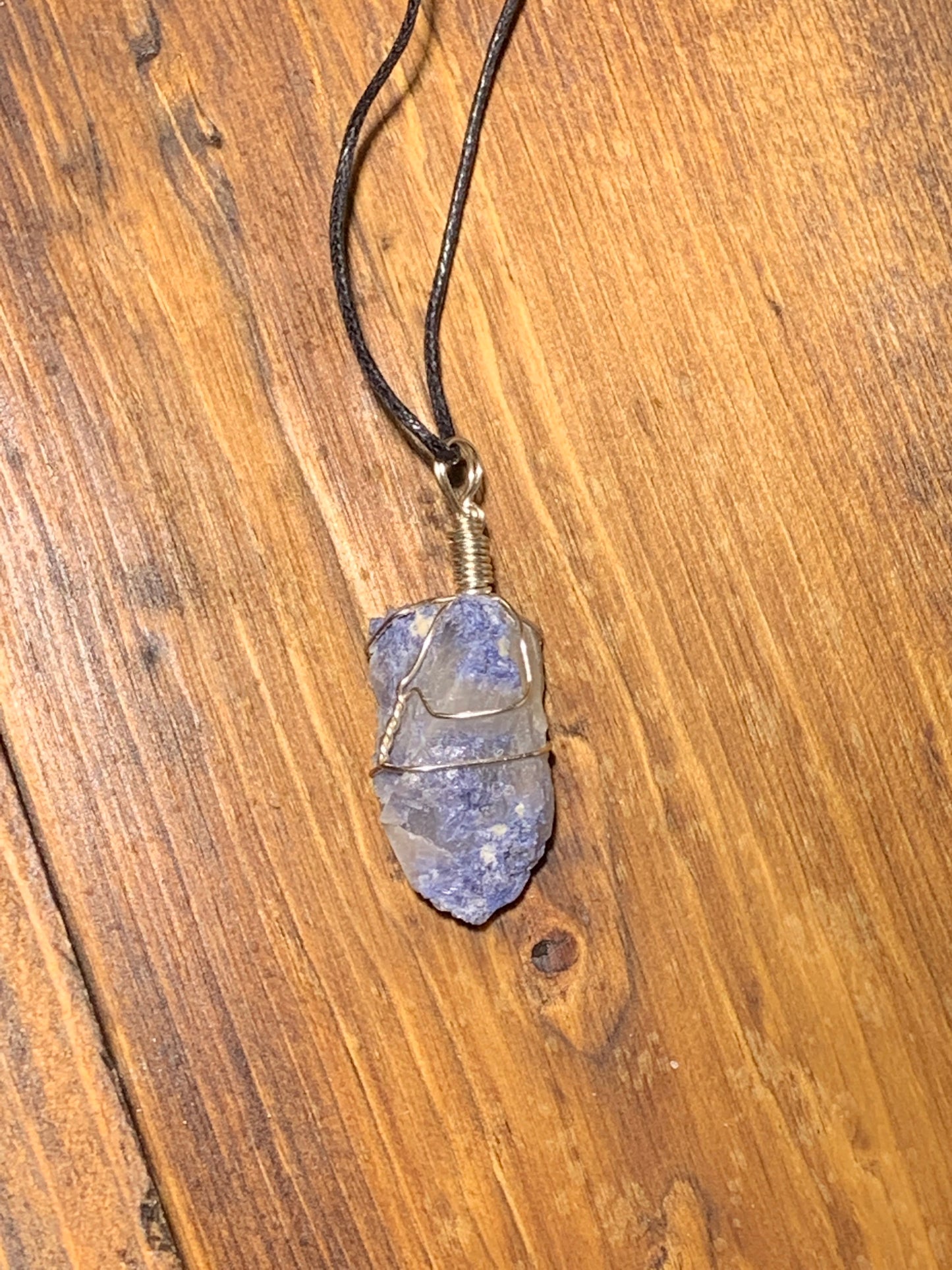 Dumortierite Wire Wrapped Necklace          HOT- 0251