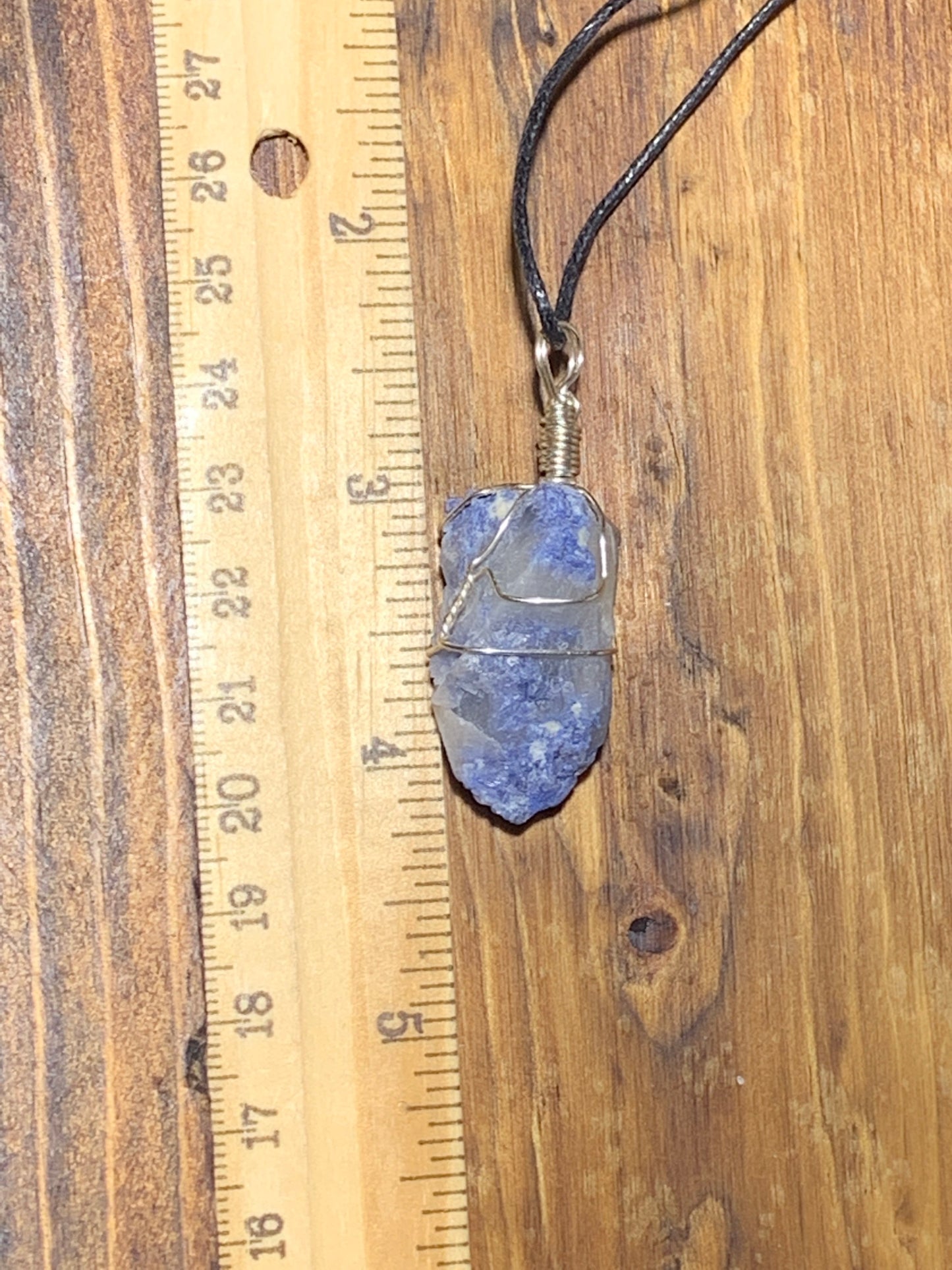 Dumortierite Wire Wrapped Necklace          HOT- 0251