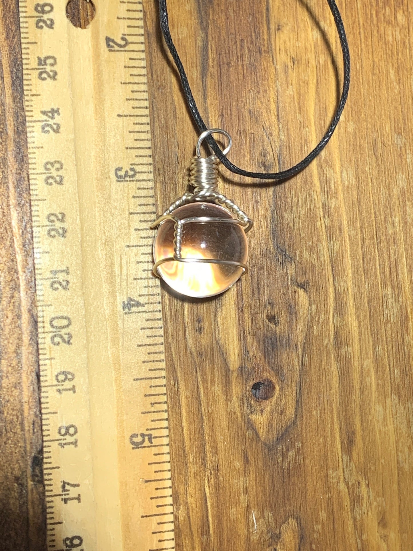 Clear Quartz Sphere Necklace      NCK-0155