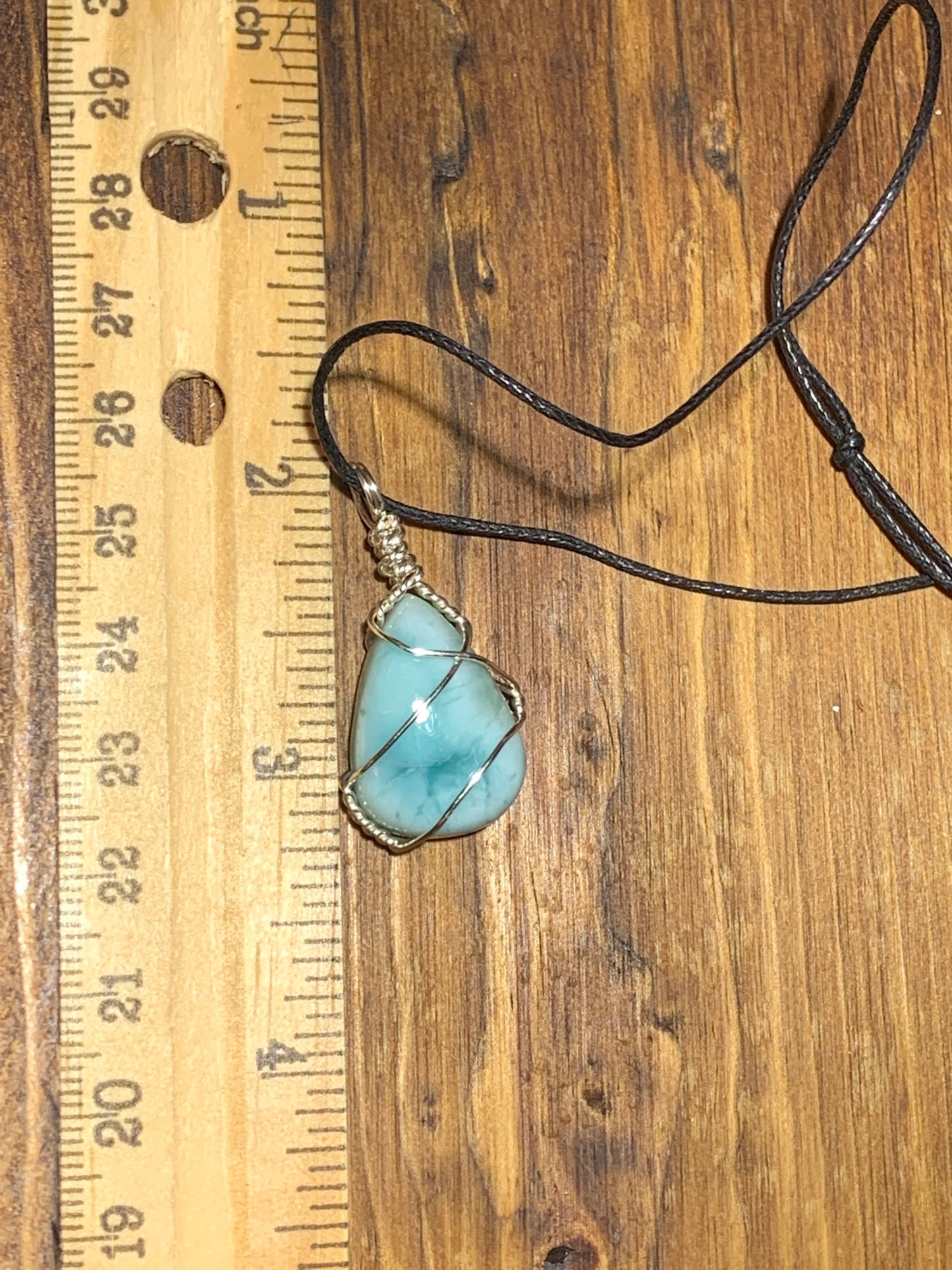 Larimar Wire Wrapped Necklace      NCK-0129