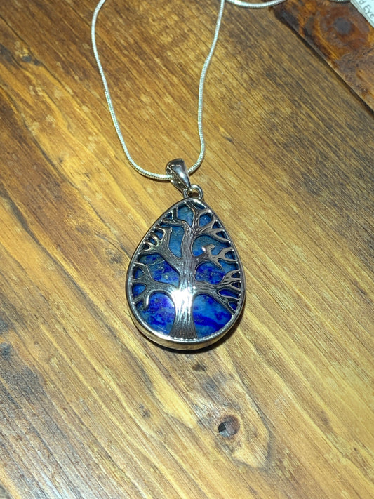 Lapis Lazuli Tree of Life Necklace             NCK-0250