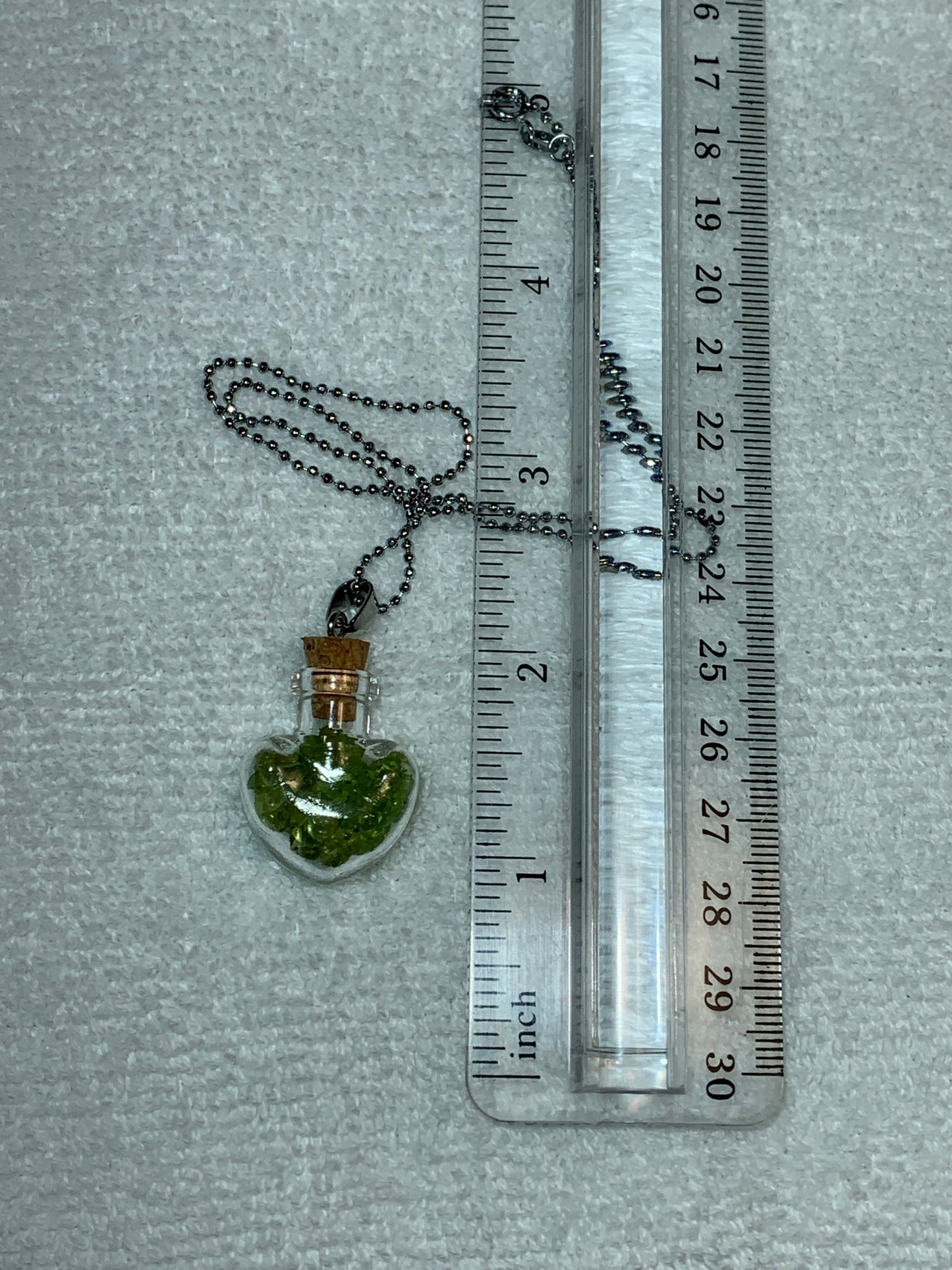 Peridot In A Heart Bottle Necklace   NCK-0298