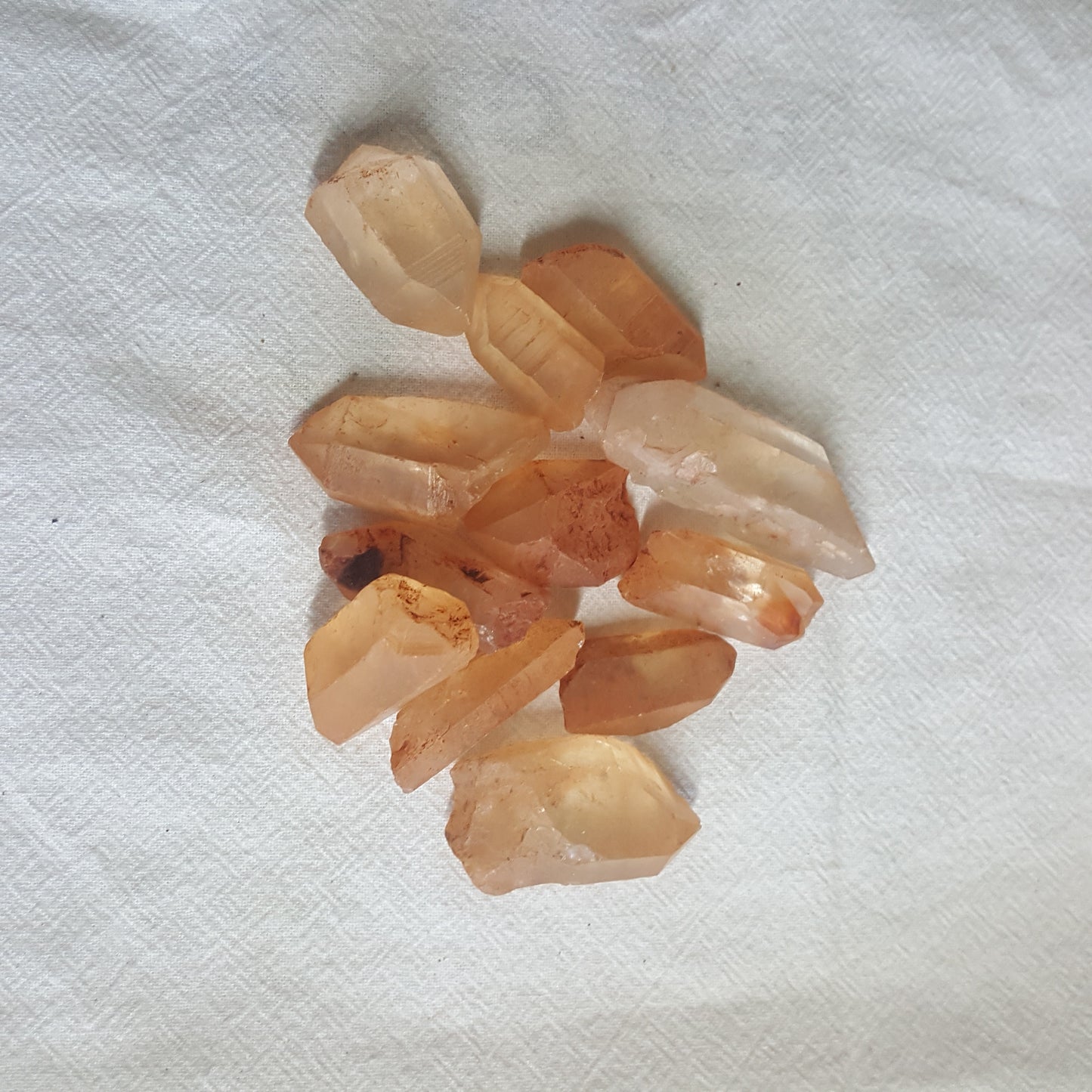 Natural Tangerine Quartz , (Approx. to 1" to 1 8/10") One Crystal, Quartz Rough, for Crystal Grid Making or Wire Wrapping BIN-0016