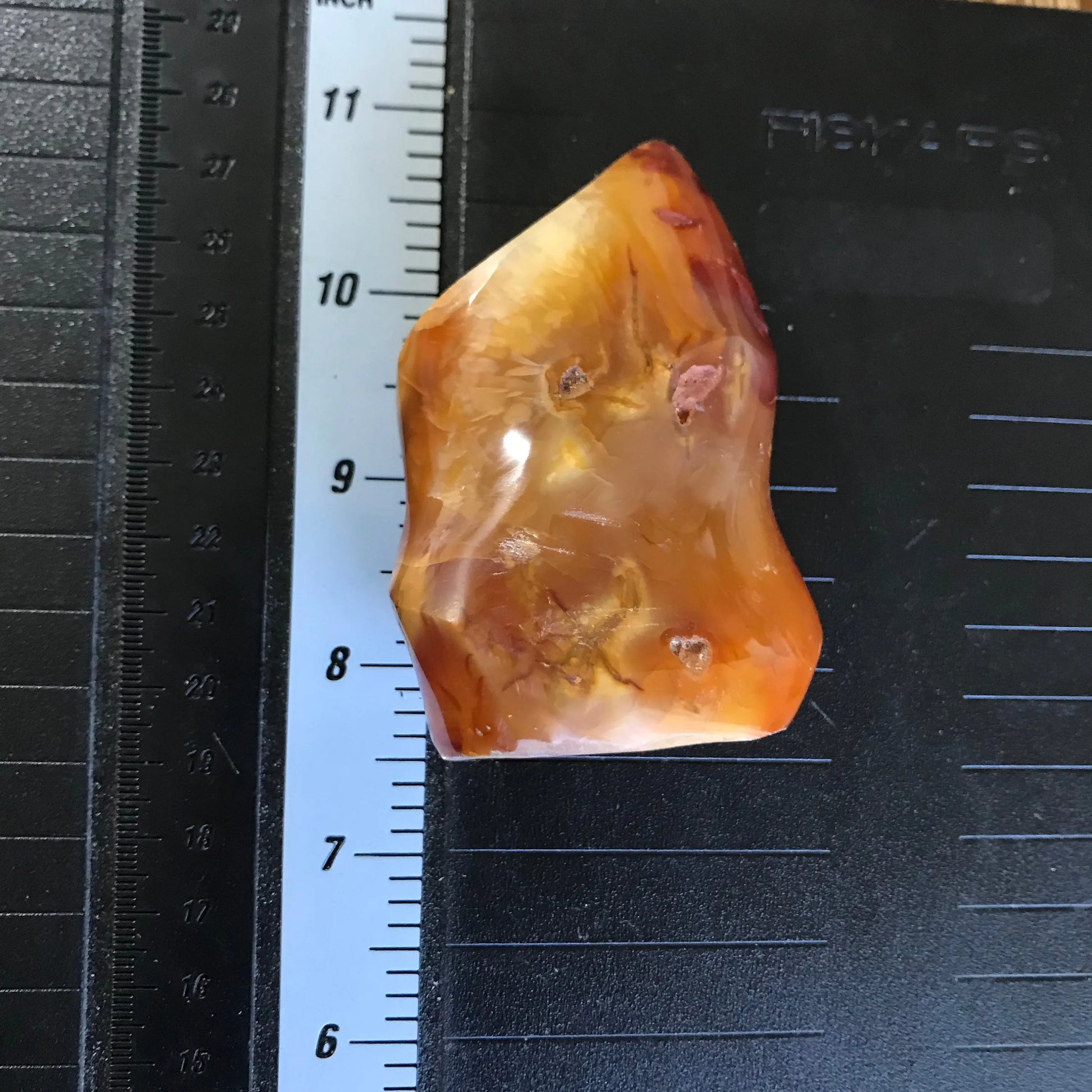 Carnelian Flame (3" x 2 1/3") Carved Stone, Supply for Crystal Grid, Home Decor or Fairy Garden Shop Wholesale Crystals