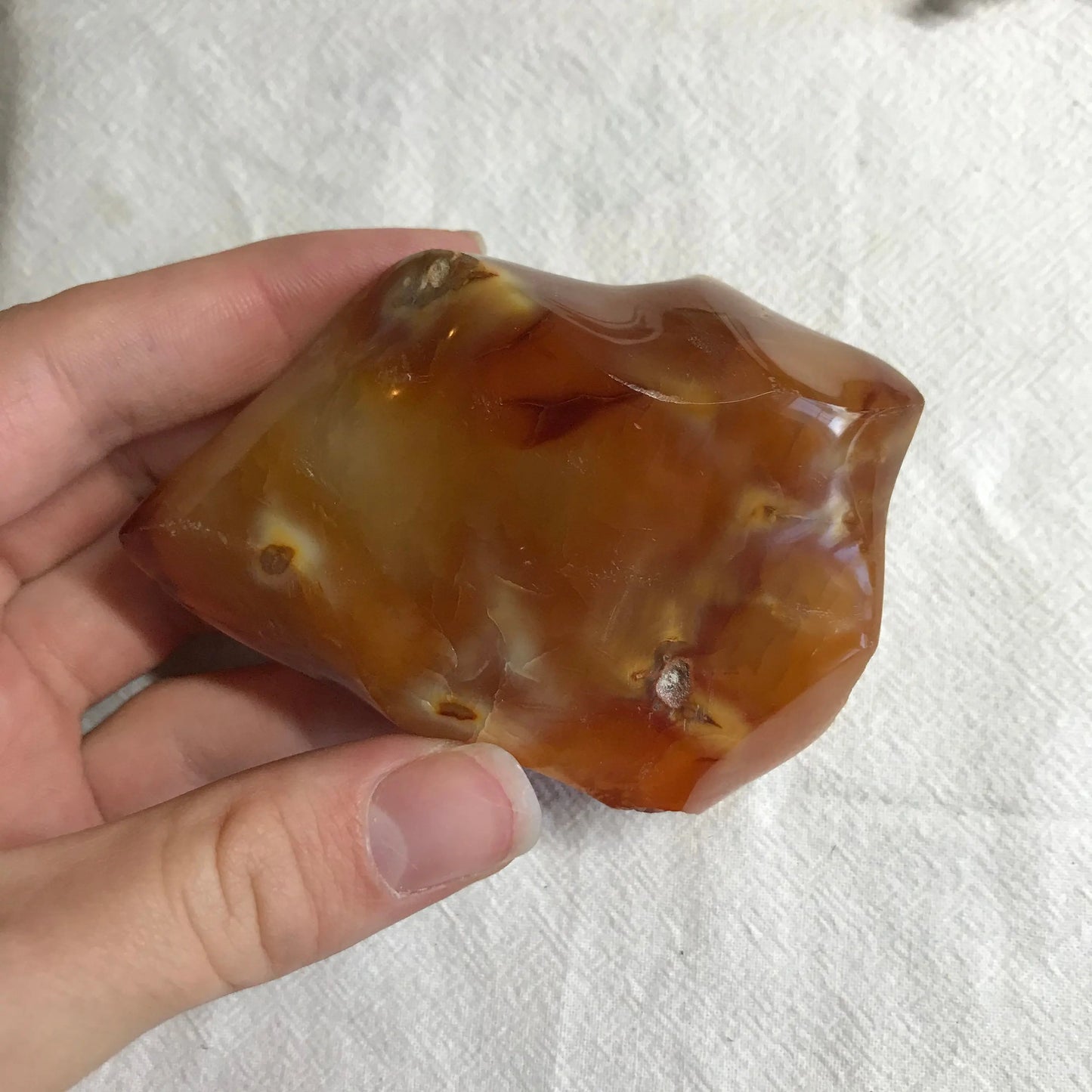Carnelian Flame (3" x 2 1/3") Carved Stone, Supply for Crystal Grid, Home Decor or Fairy Garden Shop Wholesale Crystals