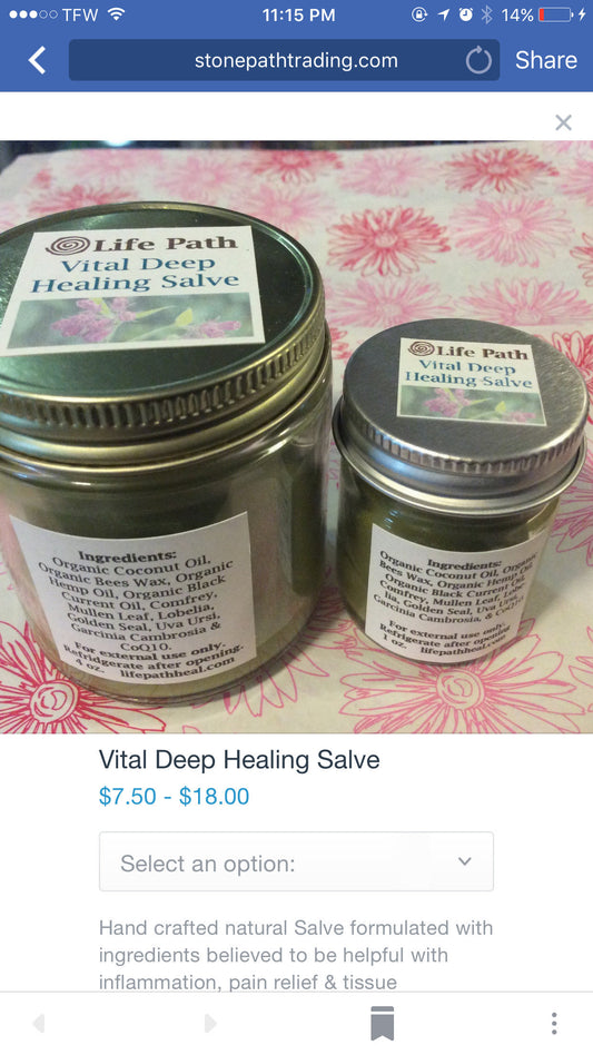 Vital Deep Healing Salve, Comfrey Salve, 1 oz  1647