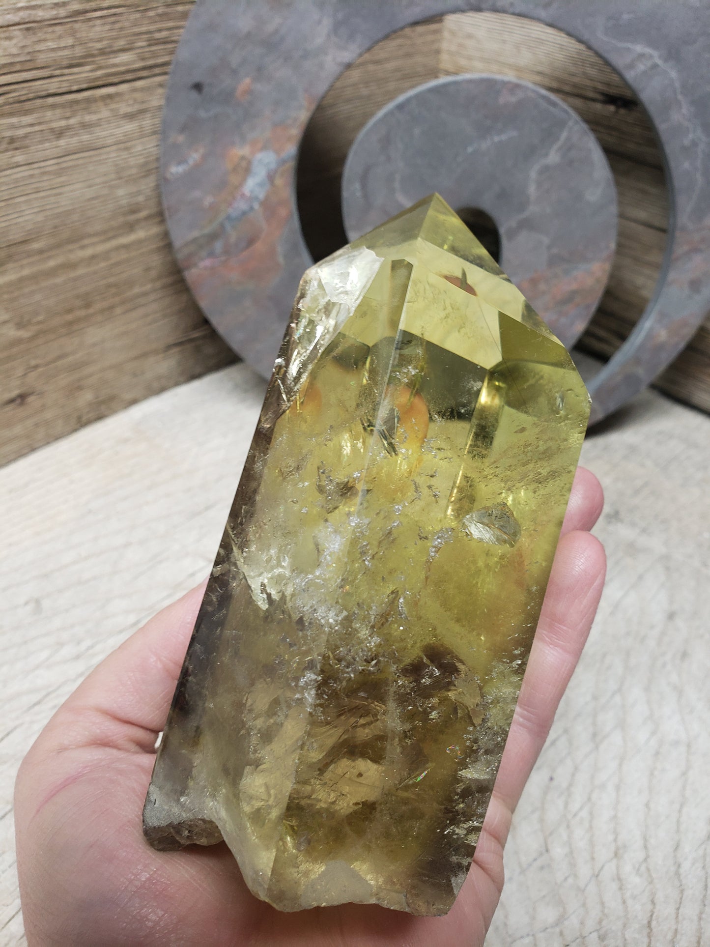 Citrine Crystal, Large, Natural Beautiful, (Approx 5 3/4" long) One Crystal, polished, for Crystal Grid CRY-0125