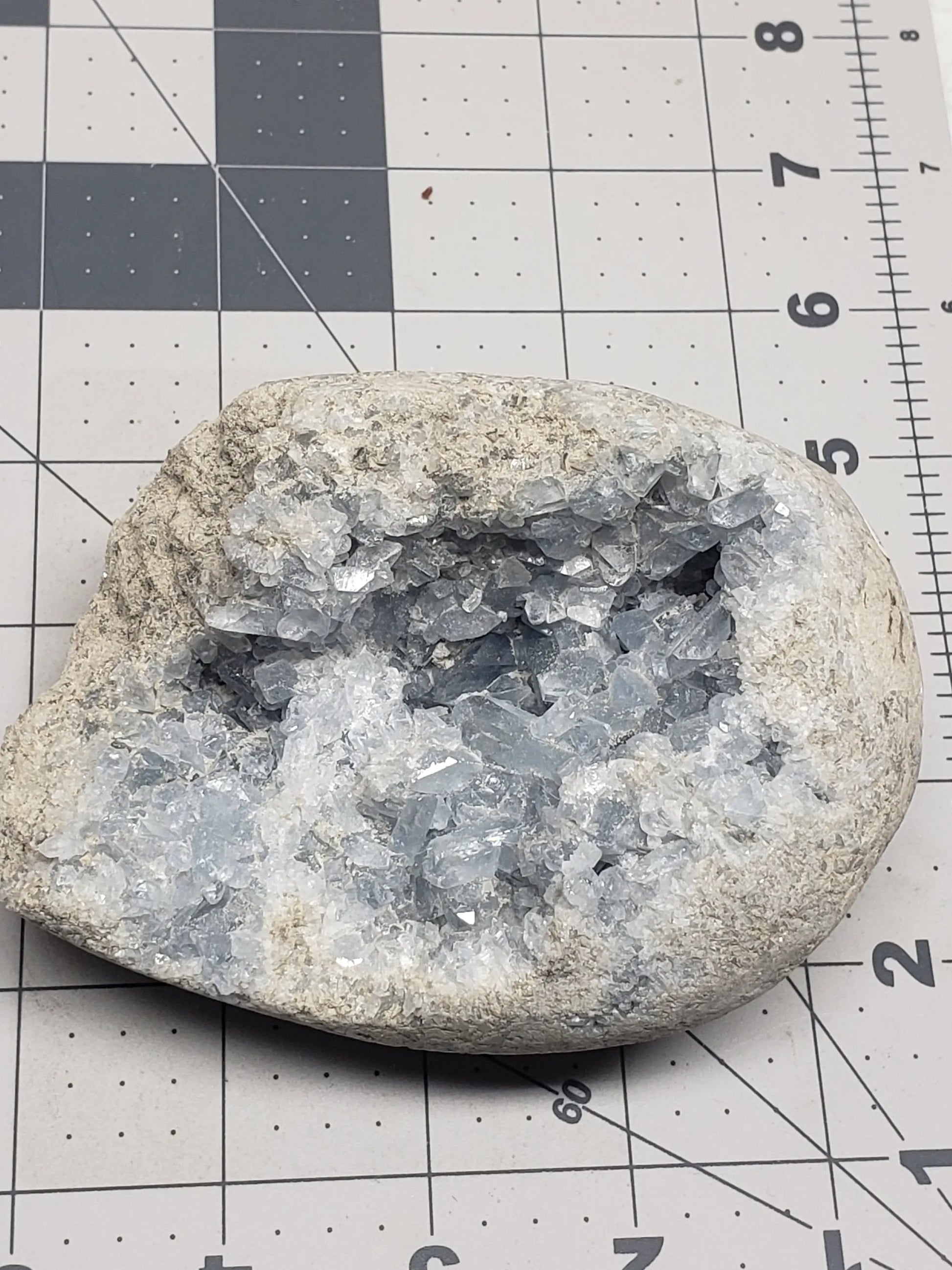 Celestite Crystal Cluster, Beautiful Soft Blue, (Approx 4 1/2" long) One Crystal, Quartz Rough, for Crystal Grid CRY-0124 Shop Wholesale Crystals
