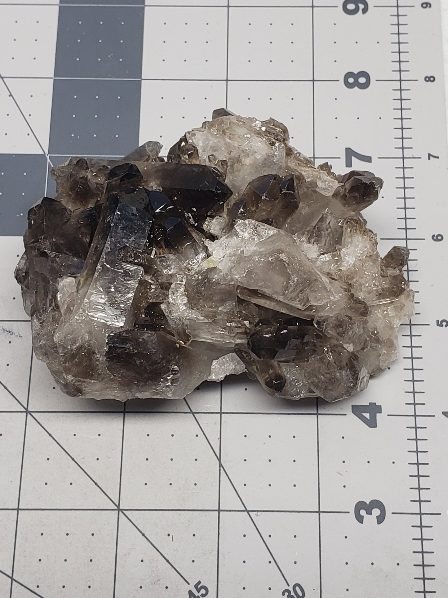 Natural Smokey Quartz Crystal CLuster, Natural, Beautiful, (Approx 4" long) One Crystal, Quartz Rough, for Home Decor, Grid CRY-0118