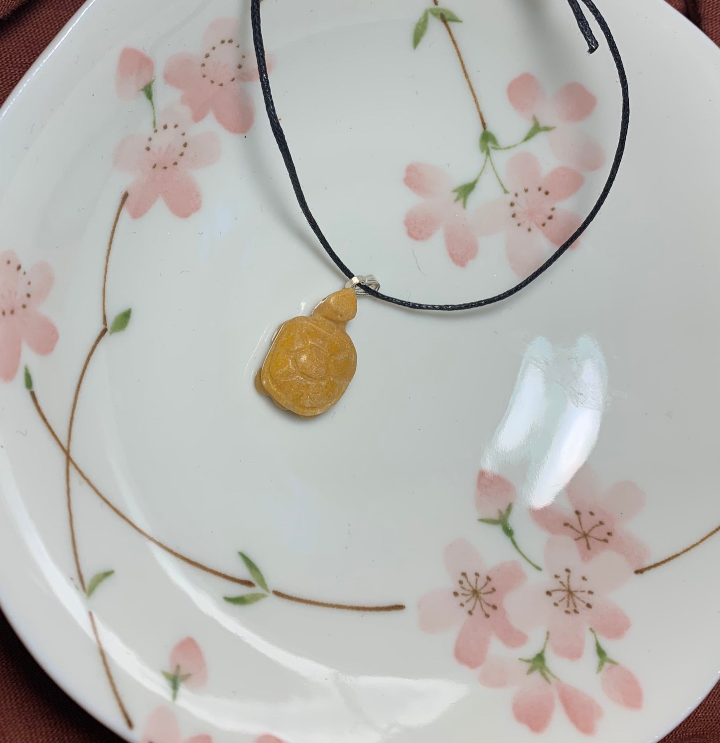 Orange Jasper Turtle Necklace.     NCK-0007