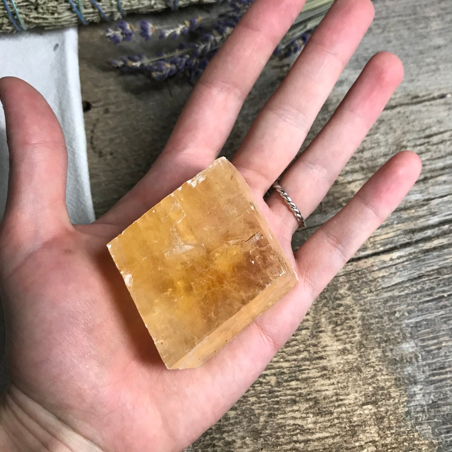 Honey Optical Calcite (1 2/3"x 1 1/2") Supply for Crystal Grid, Home Decor or Crafts CRY-045