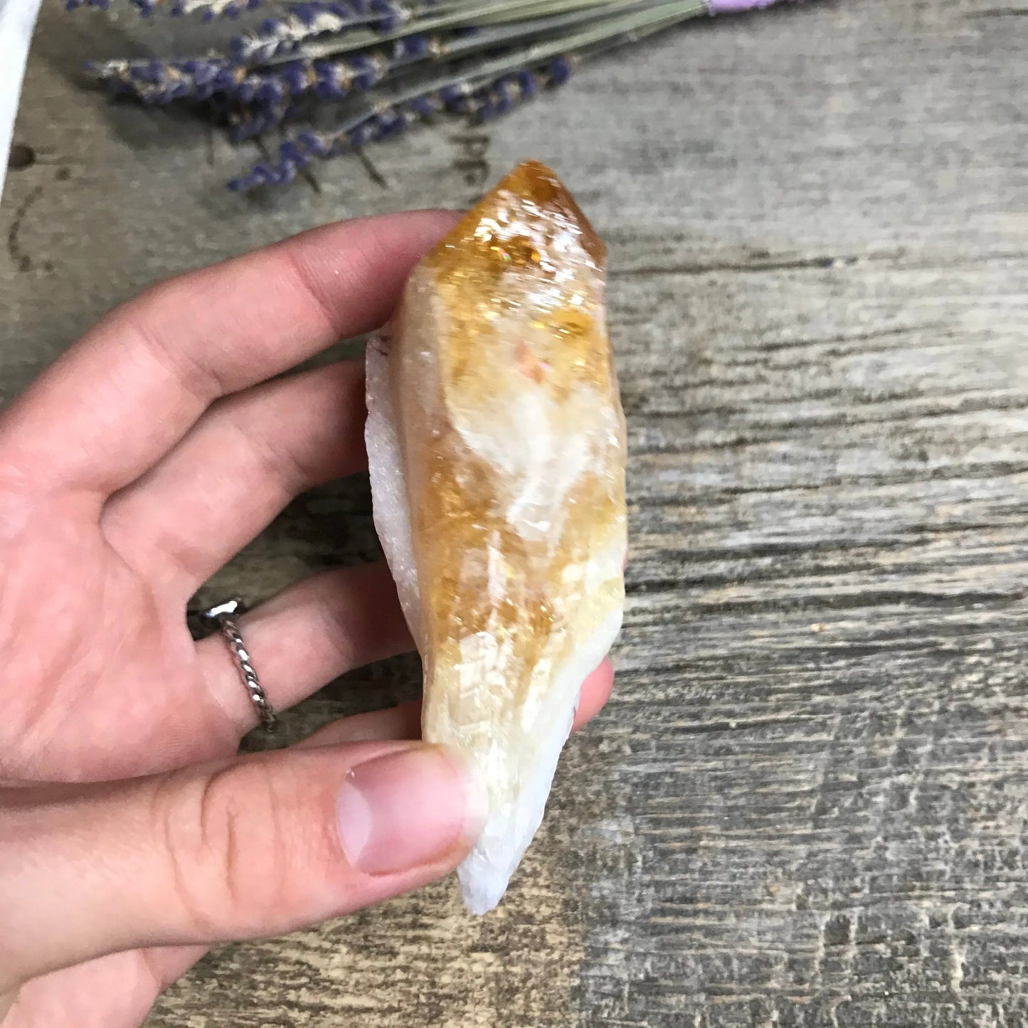 Critrine Point, Natural Raw Crystal (3 2/3"x 1 3/5") Supply for Crystal Grid, Home Decor or Crafts CRY-039 Shop Wholesale Crystals