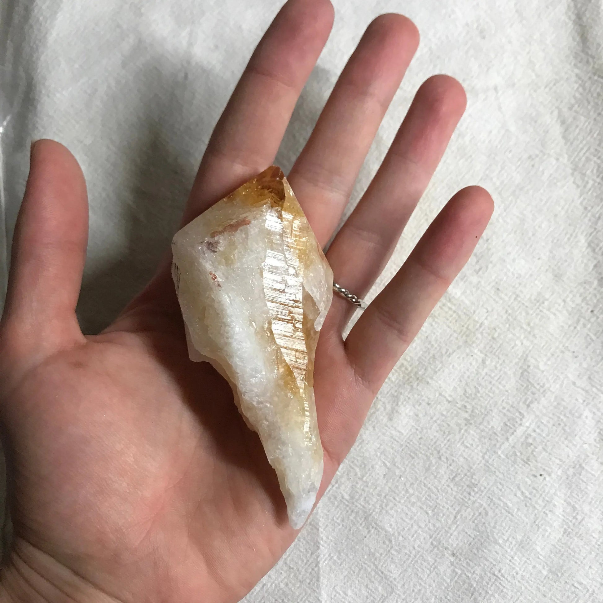 Critrine Point, Natural Raw Crystal (3 2/3"x 1 3/5") Supply for Crystal Grid, Home Decor or Crafts CRY-039 Shop Wholesale Crystals