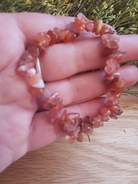 Carnelian Agate Chip Bracelet 1086 Shop Wholesale Crystals