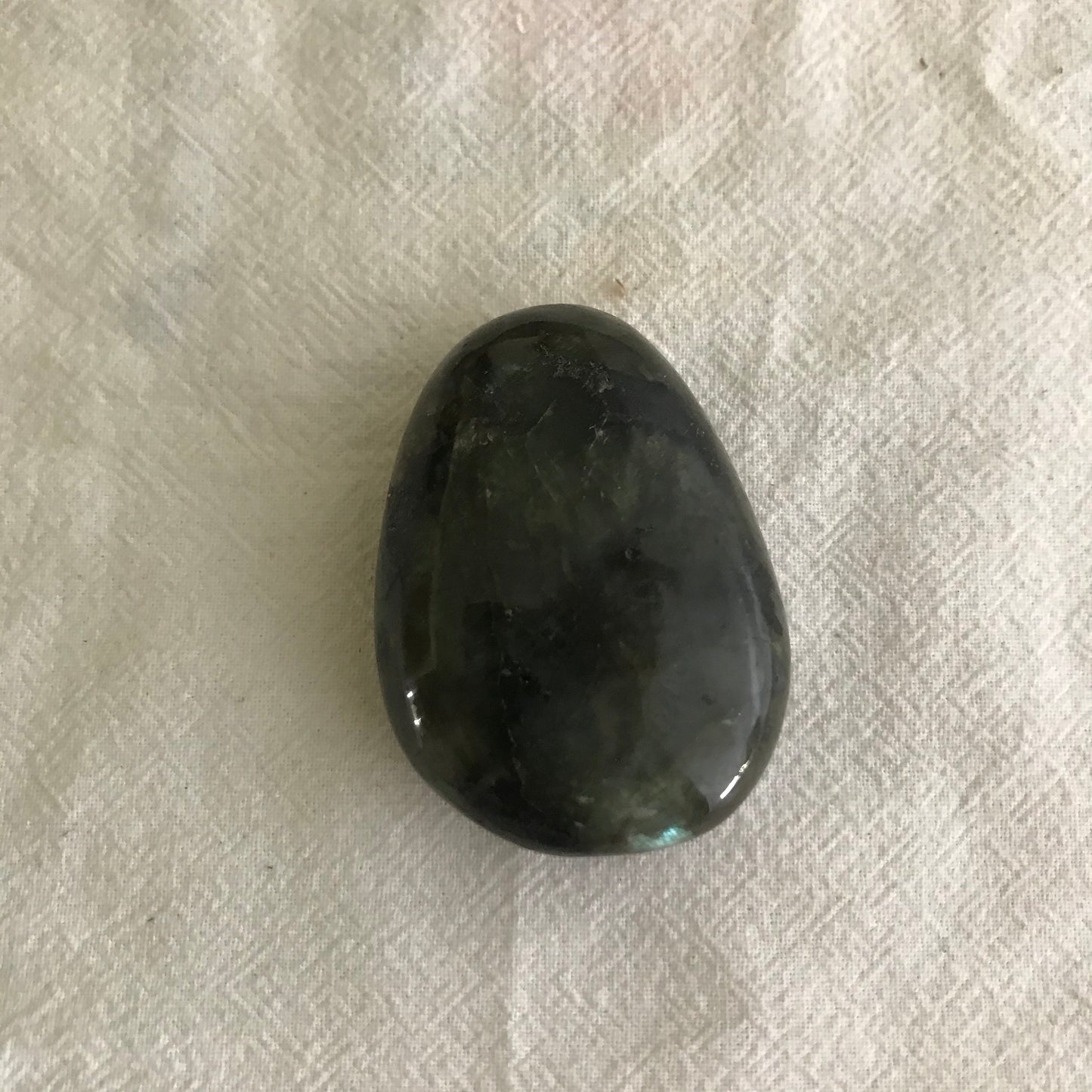 Labradorite Palm Stone, 2" x 1 1/2" Iridescent Stone for Crystal Grid or Craft Supply PLM-076