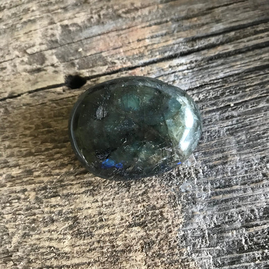 Small Labradorite Palm Stone, 1 4/5" x 1 2/5" Iridescent Stone for Crystal Grid or Craft Supply PLM-074 Shop Wholesale Crystals