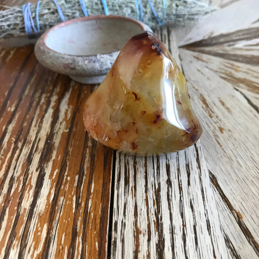 Carnelian Flame (2 1/2" x 2 1/2") Carved Stone, Supply for Crystal Grid, Home Decor or Fairy Garden Shop Wholesale Crystals