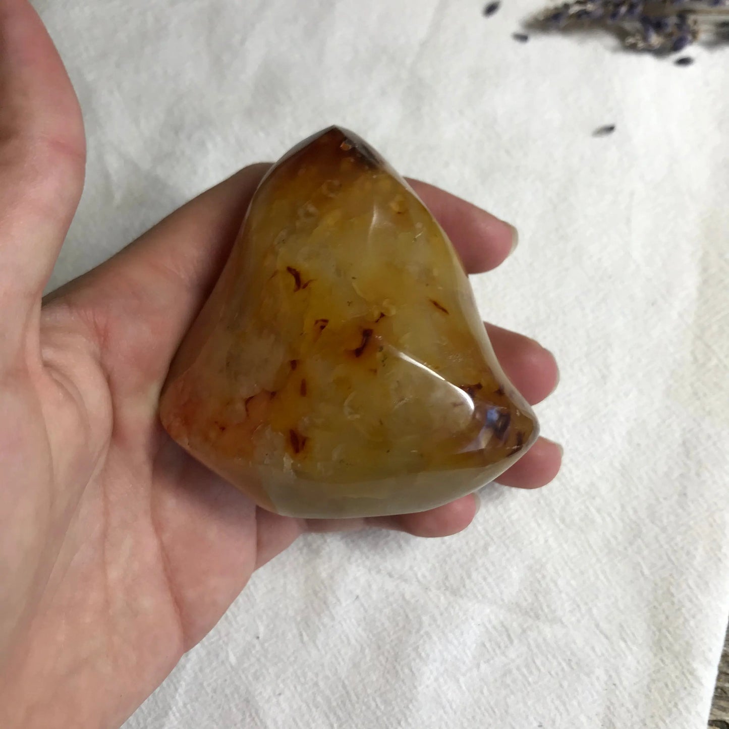 Carnelian Flame (2 1/2" x 2 1/2") Carved Stone, Supply for Crystal Grid, Home Decor or Fairy Garden Shop Wholesale Crystals