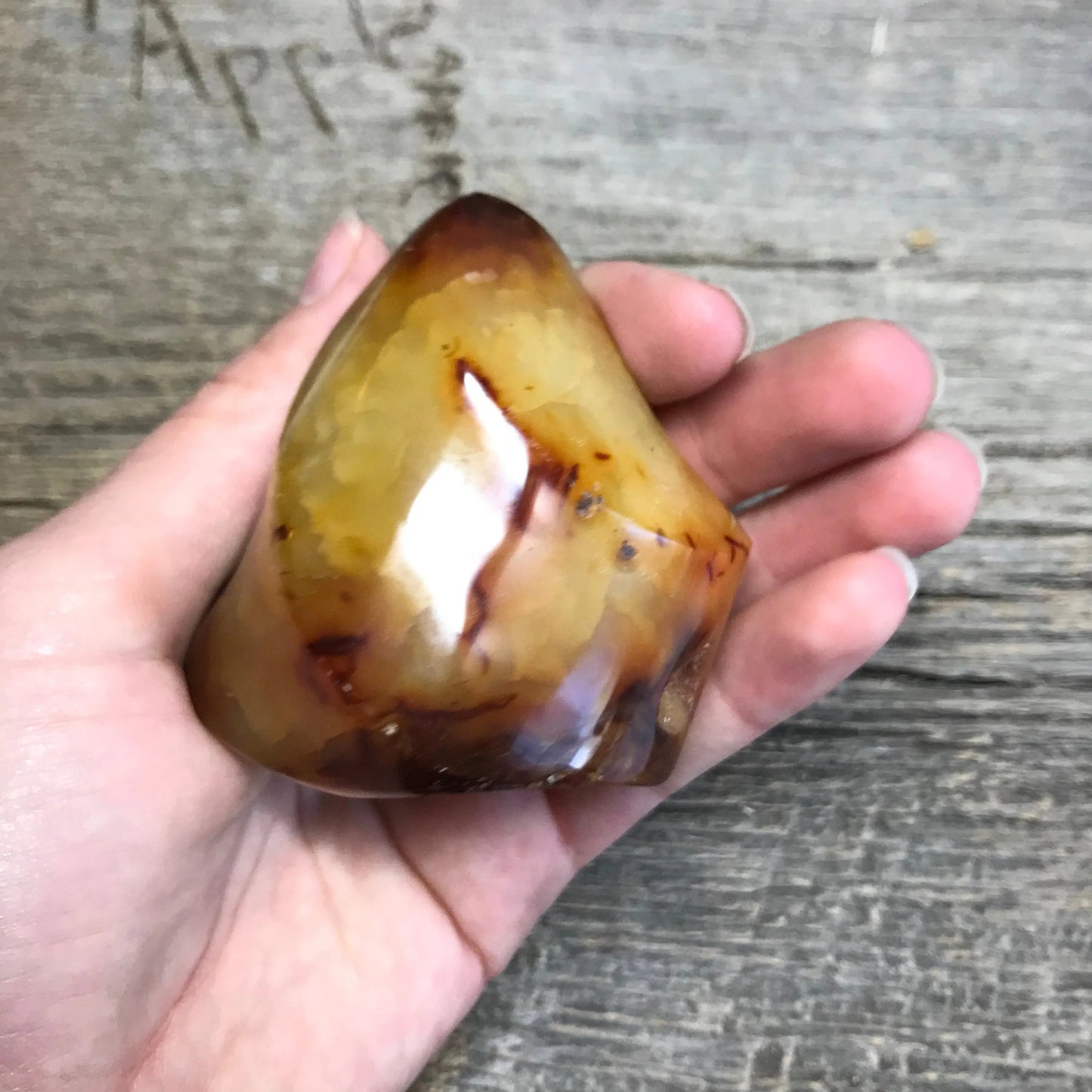 Carnelian Flame (2 1/2" x 2 1/2") Carved Stone, Supply for Crystal Grid, Home Decor or Fairy Garden Shop Wholesale Crystals