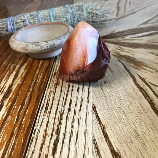Carnelian Flame (2 1/2" x 2") Carved Stone, Supply for Crystal Grid, Home Decor or Fairy Garden Shop Wholesale Crystals