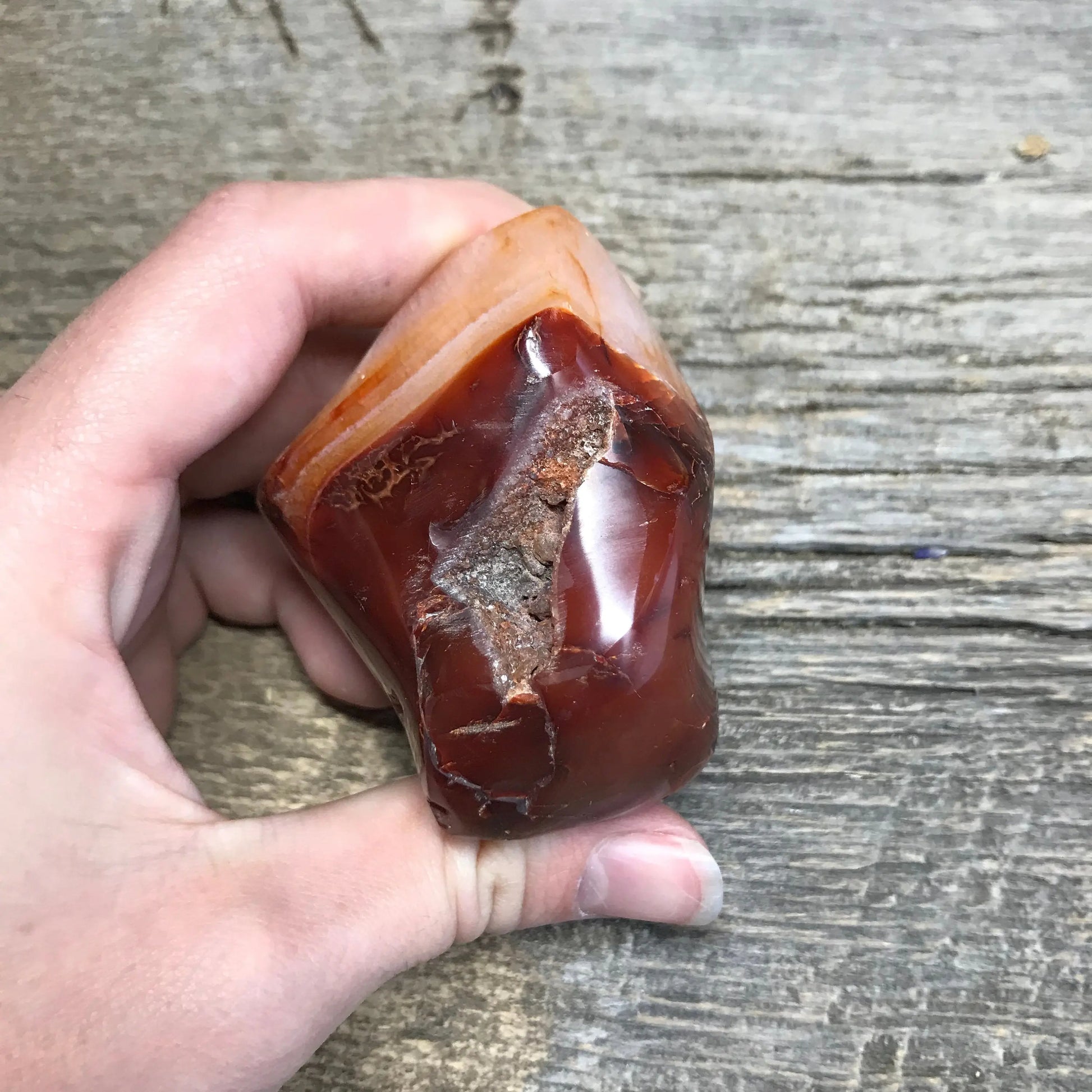 Carnelian Flame (2 1/2" x 2") Carved Stone, Supply for Crystal Grid, Home Decor or Fairy Garden Shop Wholesale Crystals