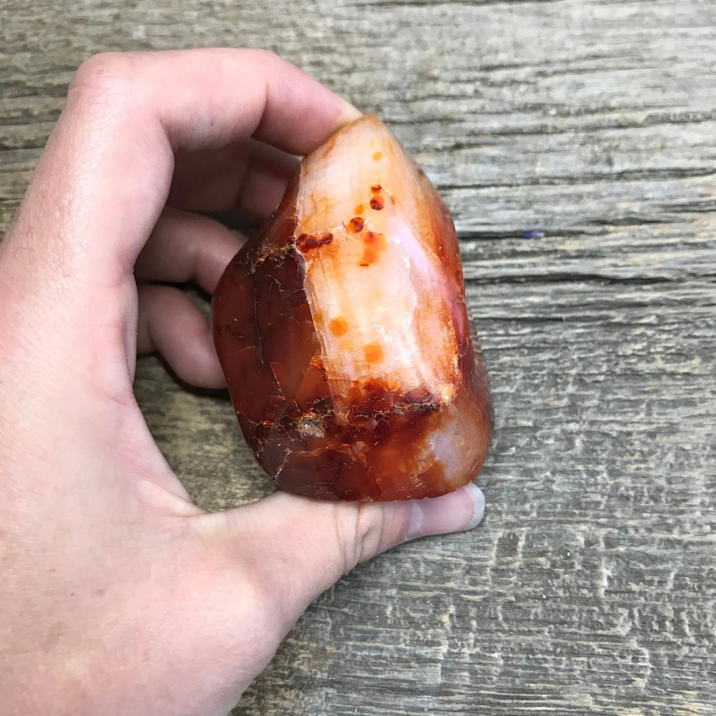 Carnelian Flame (2 1/2" x 2") Carved Stone, Supply for Crystal Grid, Home Decor or Fairy Garden Shop Wholesale Crystals