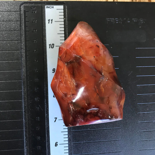 Carnelian Flame ( 4" x 2 35") Carved Stone, Supply for Crystal Grid, Home Decor or Fairy Garden Shop Wholesale Crystals