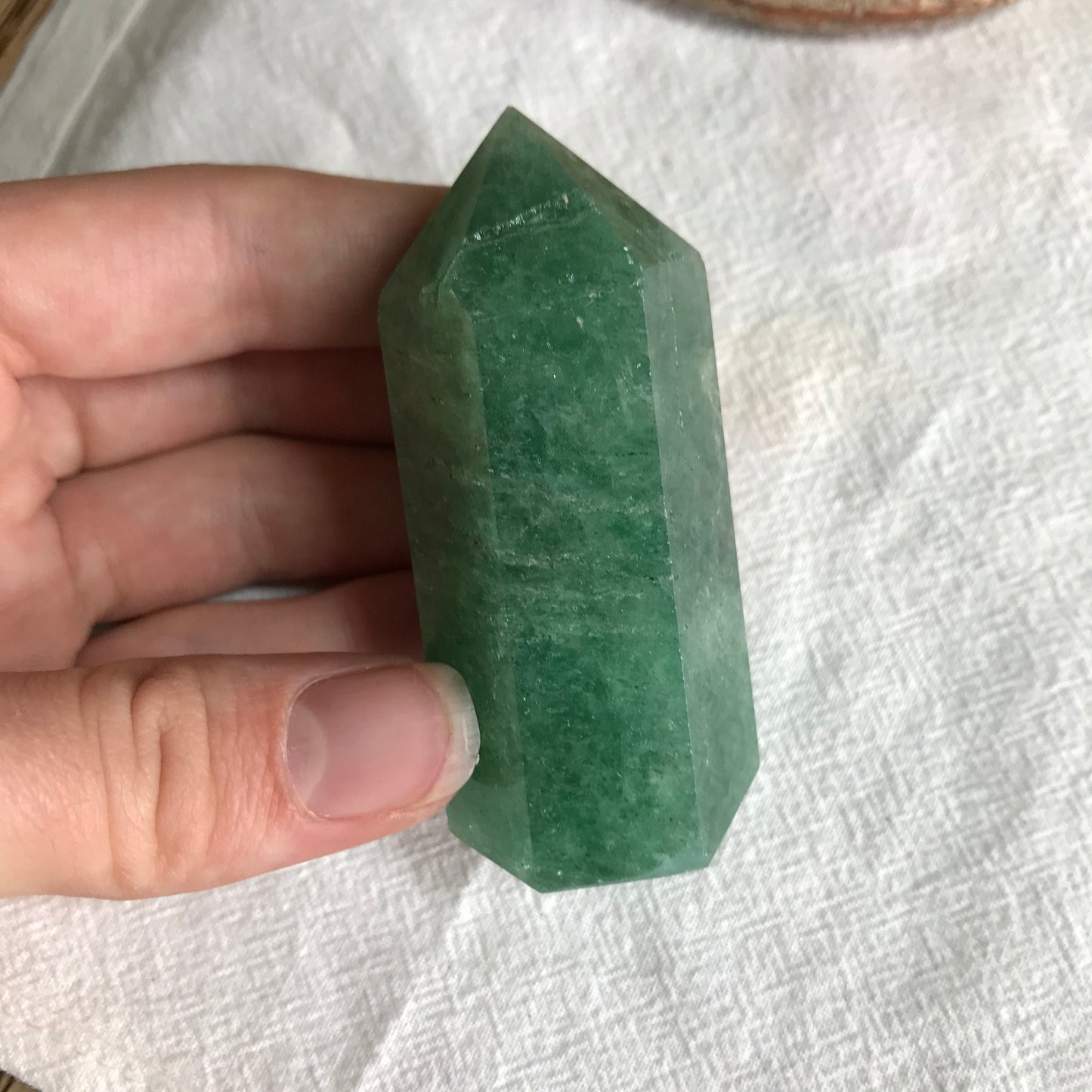 Green Quartz Obelisk, (Approx 2 3/5") Green Crystal Point, Supply for Crystal Grid, Home Decor or Crafts OBL-R-032