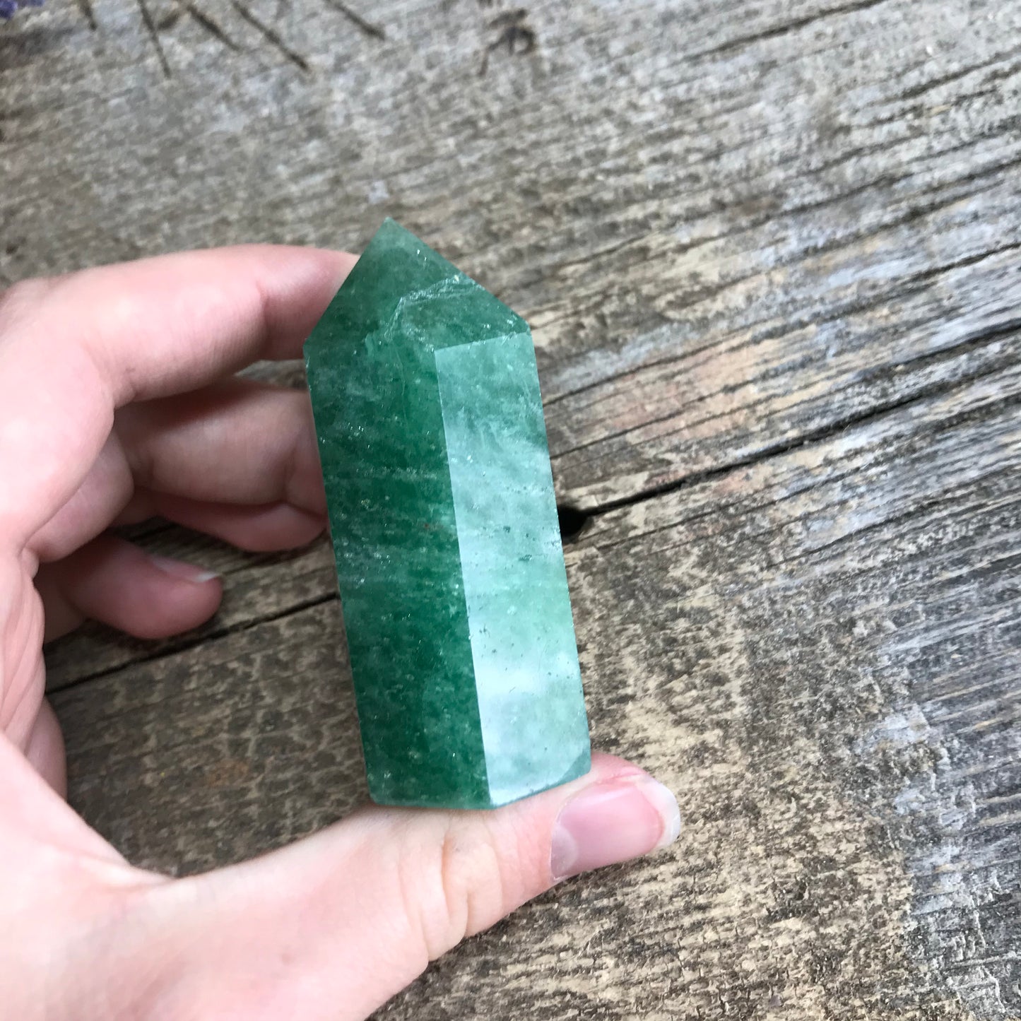 Green Quartz Obelisk, (Approx 2 3/5") Green Crystal Point, Supply for Crystal Grid, Home Decor or Crafts OBL-R-032