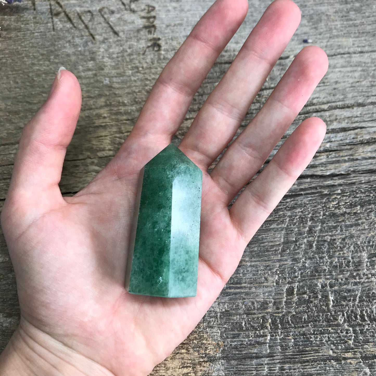 Green Quartz Obelisk, (Approx 2 2/5") Green Crystal Point, Supply for Crystal Grid, Home Decor or Crafts OBL-R-031