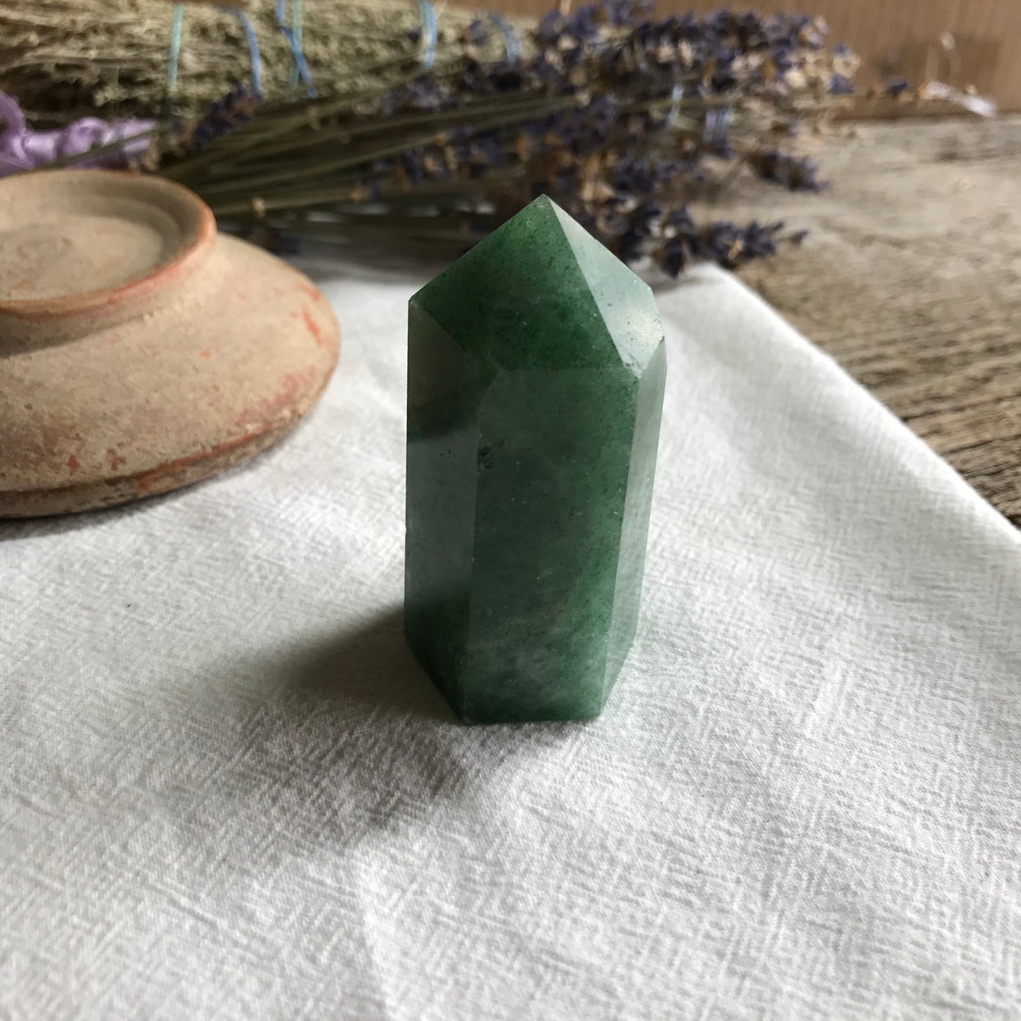 Green Quartz Obelisk, (Approx 2 2/5") Green Crystal Point, Supply for Crystal Grid, Home Decor or Crafts OBL-R-031