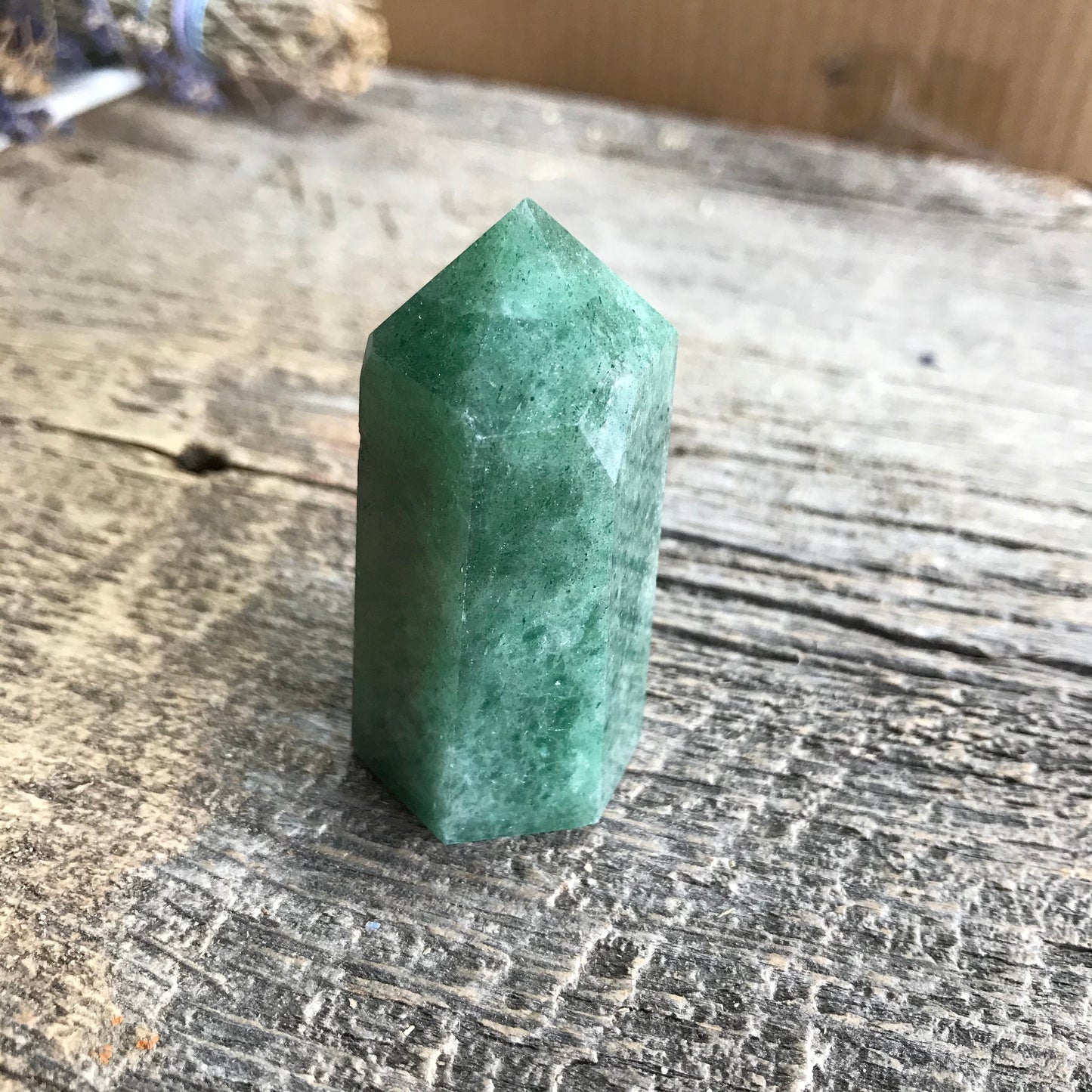 Green Quartz Obelisk, (Approx 2 2/5") Green Crystal Point, Supply for Crystal Grid, Home Decor or Crafts OBL-R-031