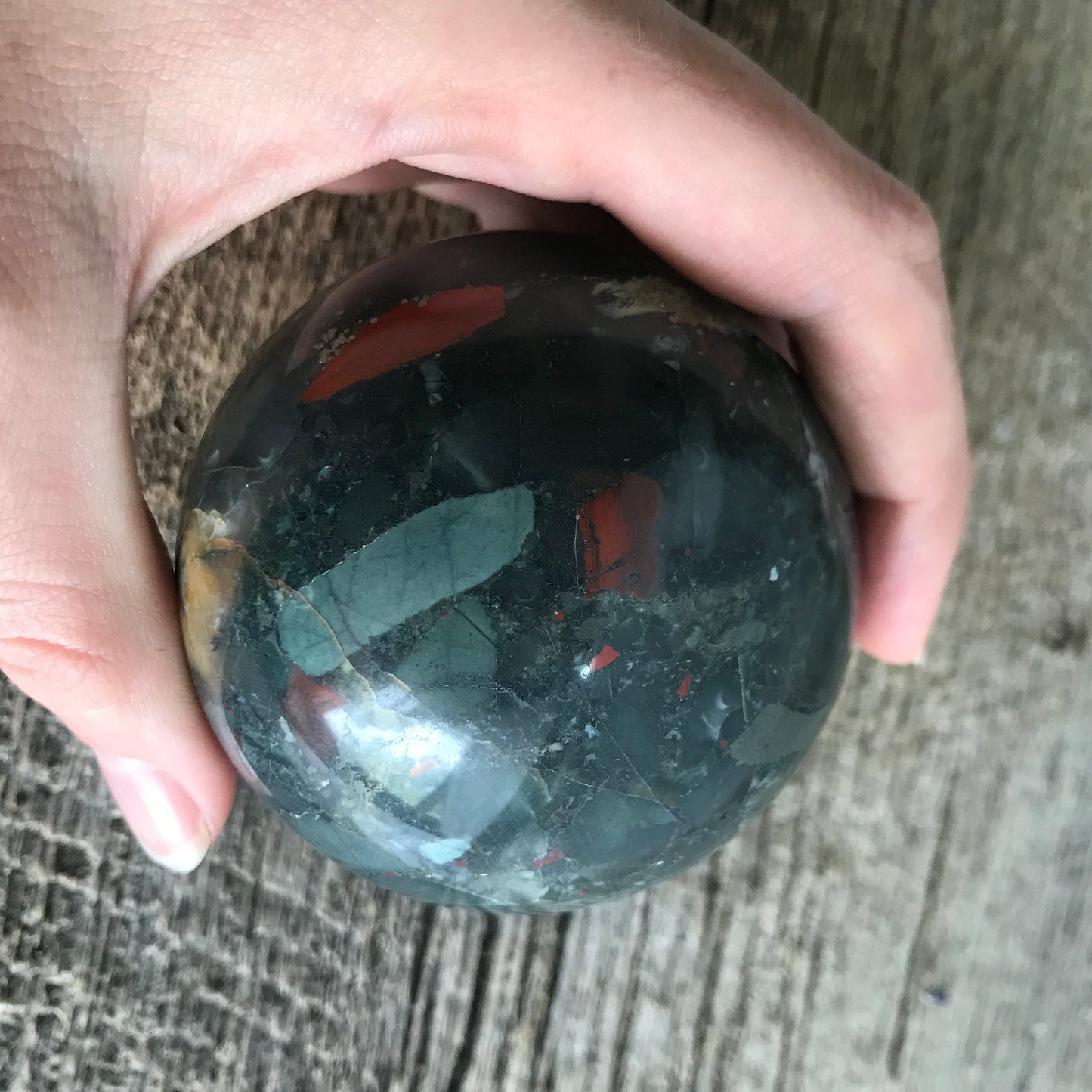 Dragon Blood Stone Sphere, (Approx 2 3/4") Blood Stone, Crystal Ball, Supply for Crystal Grid, Stone of Courage