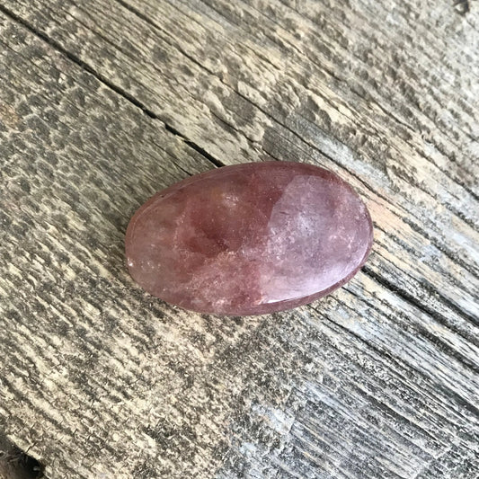 Strawberry Quartz Palm Stone, 2" x 1 1/4" Stone to Amplify Feelings of Love, Generosity, Crystal Grid or Craft Supply PLM-028 Shop Wholesale Crystals