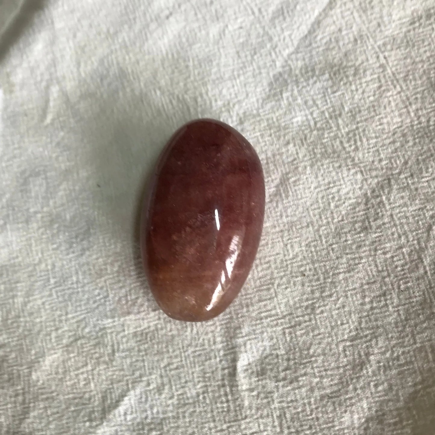 Strawberry Quartz Palm Stone, 2" x 1 1/4" Stone to Amplify Feelings of Love, Generosity, Crystal Grid or Craft Supply PLM-028 Shop Wholesale Crystals