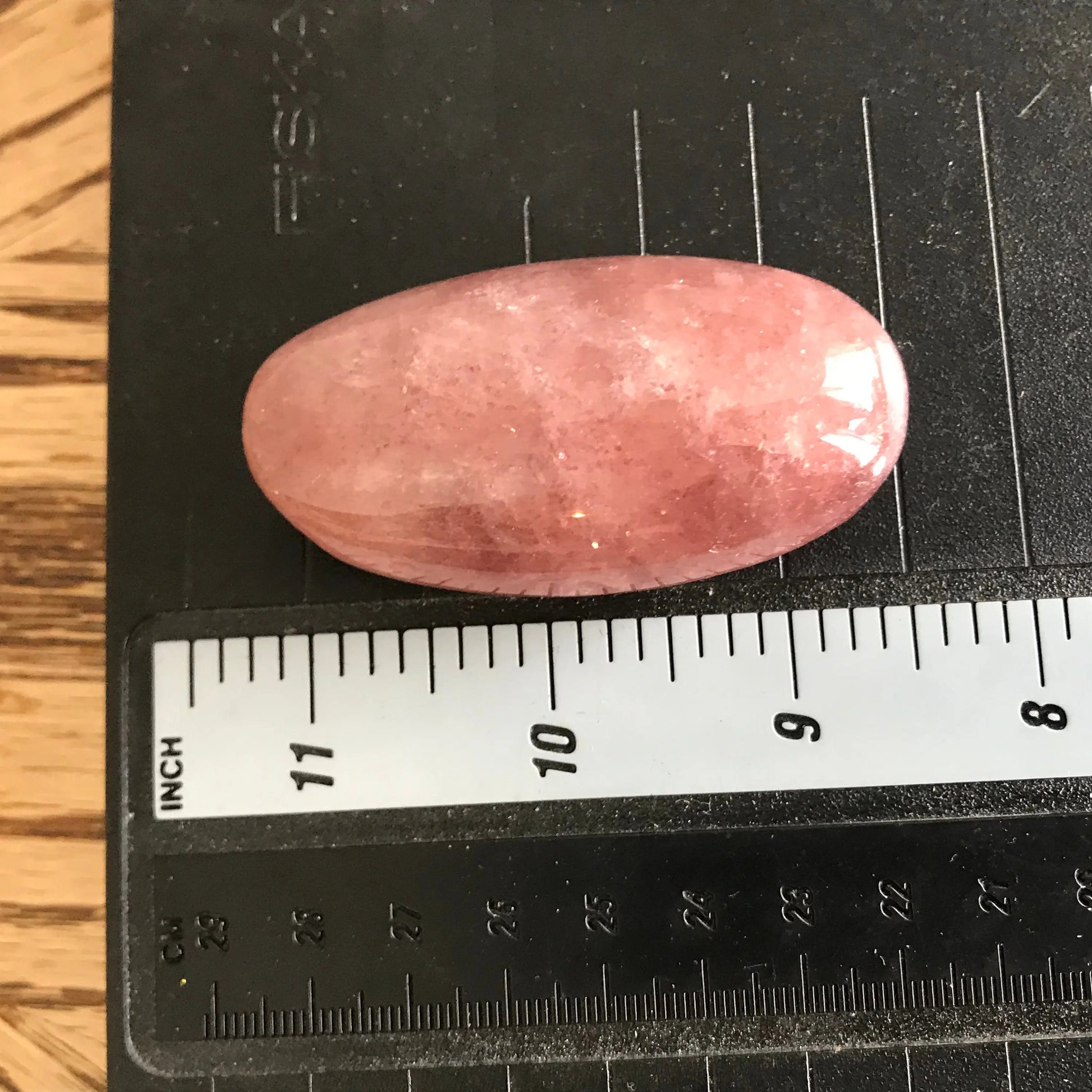 Strawberry Quartz Palm Stone, 2 3/5" x 1 1/3" Stone to Amplify Feelings Love, Generosity, Crystal Grid or Craft Supply PLM-010 Shop Wholesale Crystals