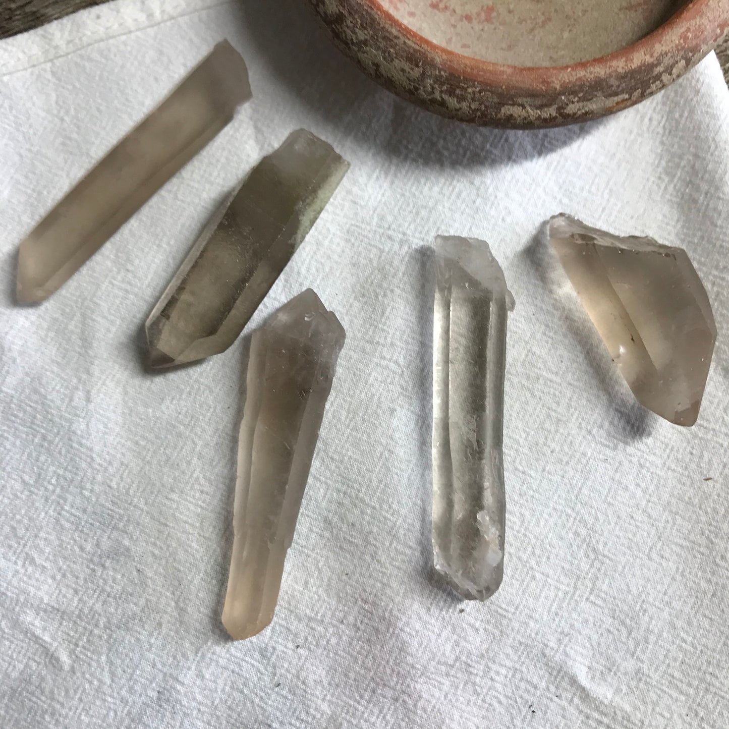 Natural Smokey Lemurian Seed Crystal, (Approx 2 1/3") One Crystal Point, Quartz Rough, for Crystal Grid Making