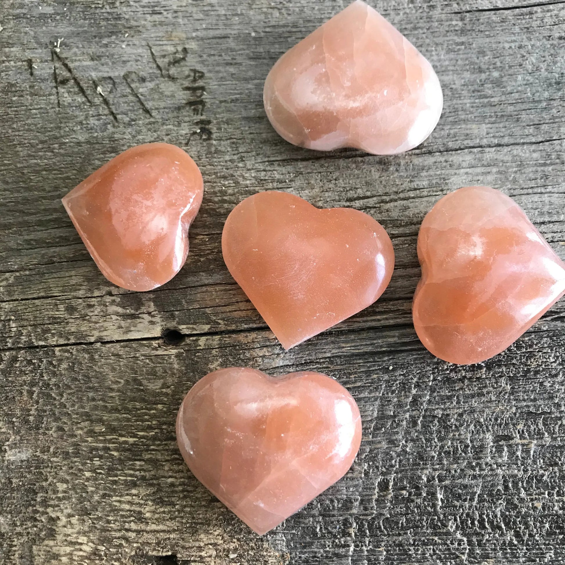Pink Selenite Heart,  (Approx 2 1/3") for Crown Chakra, Crystal Heart, Supply for Crystal Grid, for Cleansing BIN-0568 Shop Wholesale Crystals