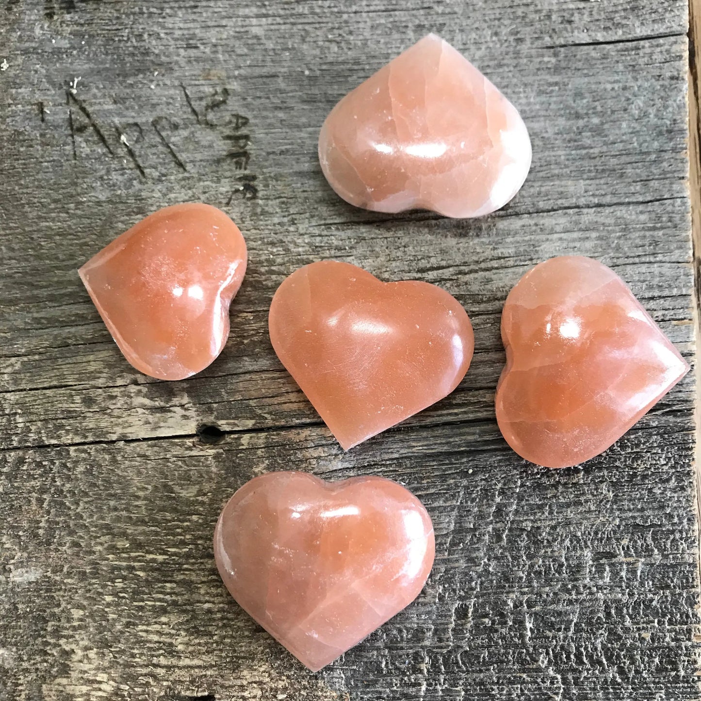 Pink Selenite Heart,  (Approx 2 1/3") for Crown Chakra, Crystal Heart, Supply for Crystal Grid, for Cleansing BIN-0568 Shop Wholesale Crystals