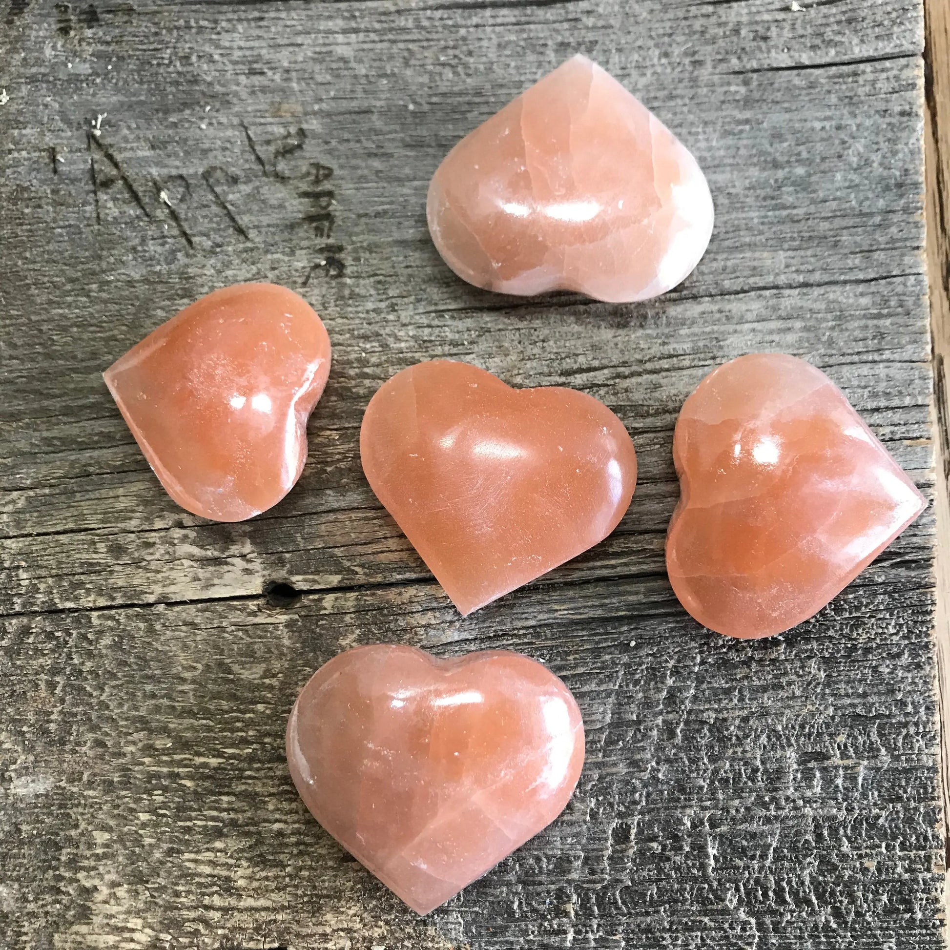 Pink Selenite Heart,  (Approx 2 1/3") for Crown Chakra, Crystal Heart, Supply for Crystal Grid, for Cleansing BIN-0568 Shop Wholesale Crystals