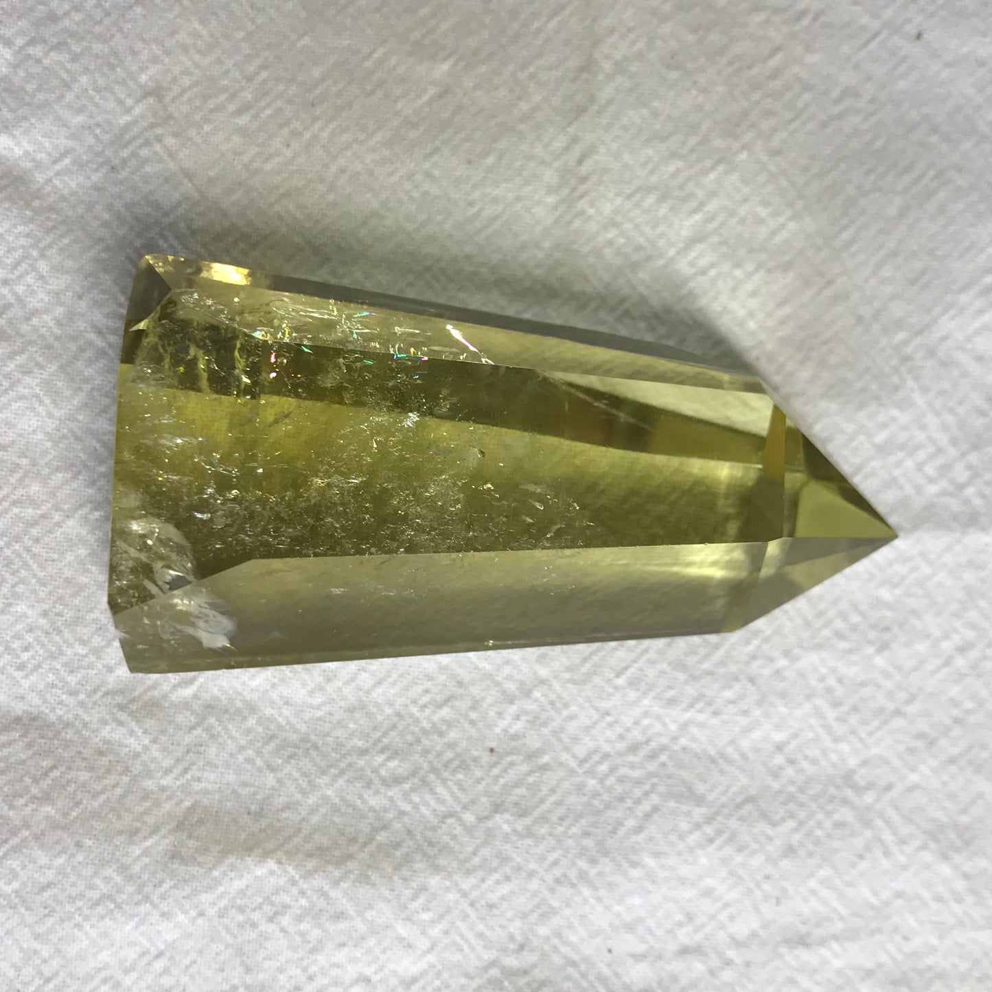 Large Yellow Citrine Obelisk, (Approx 2 4/5" x 1 1/2") Lemon Quartz Crystal, Healing Stone for Crystal Grid Making