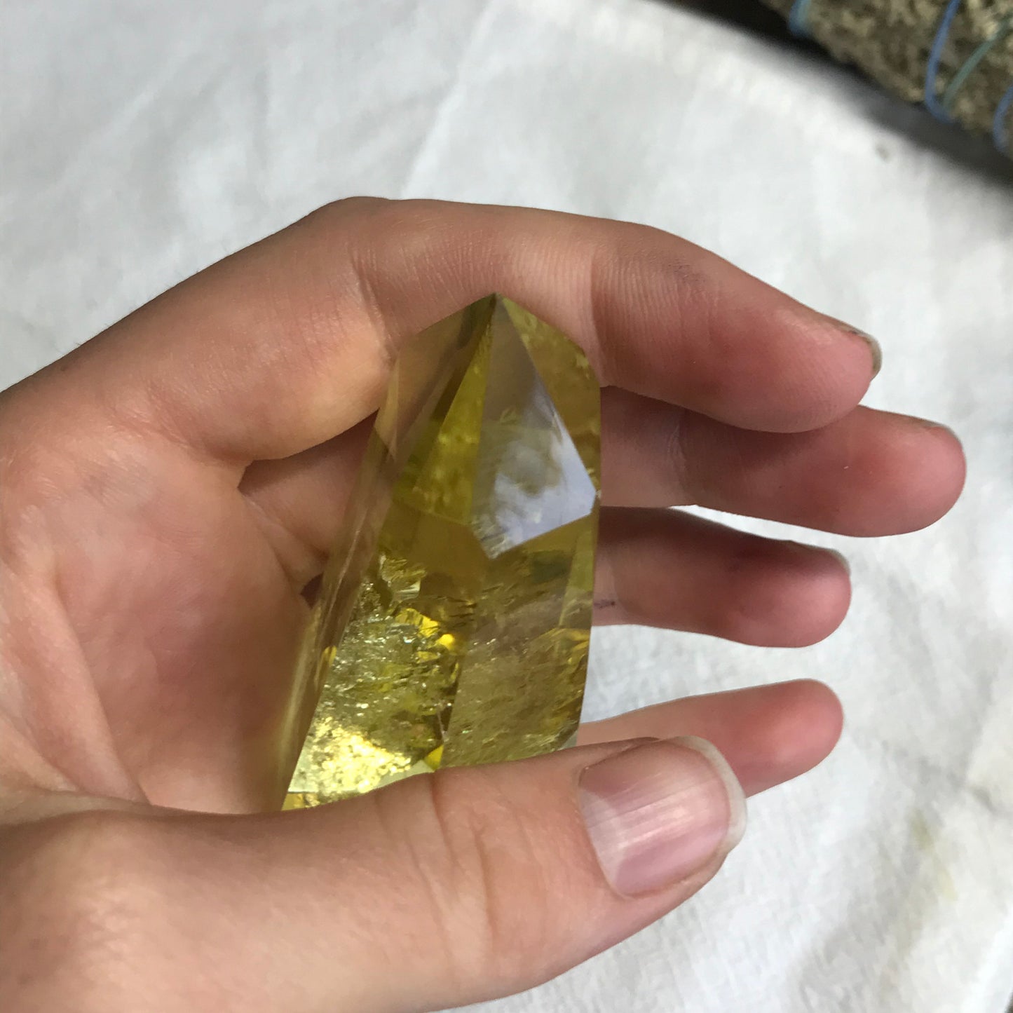 Large Yellow Citrine Obelisk, (Approx 2 4/5" x 1 1/2") Lemon Quartz Crystal, Healing Stone for Crystal Grid Making