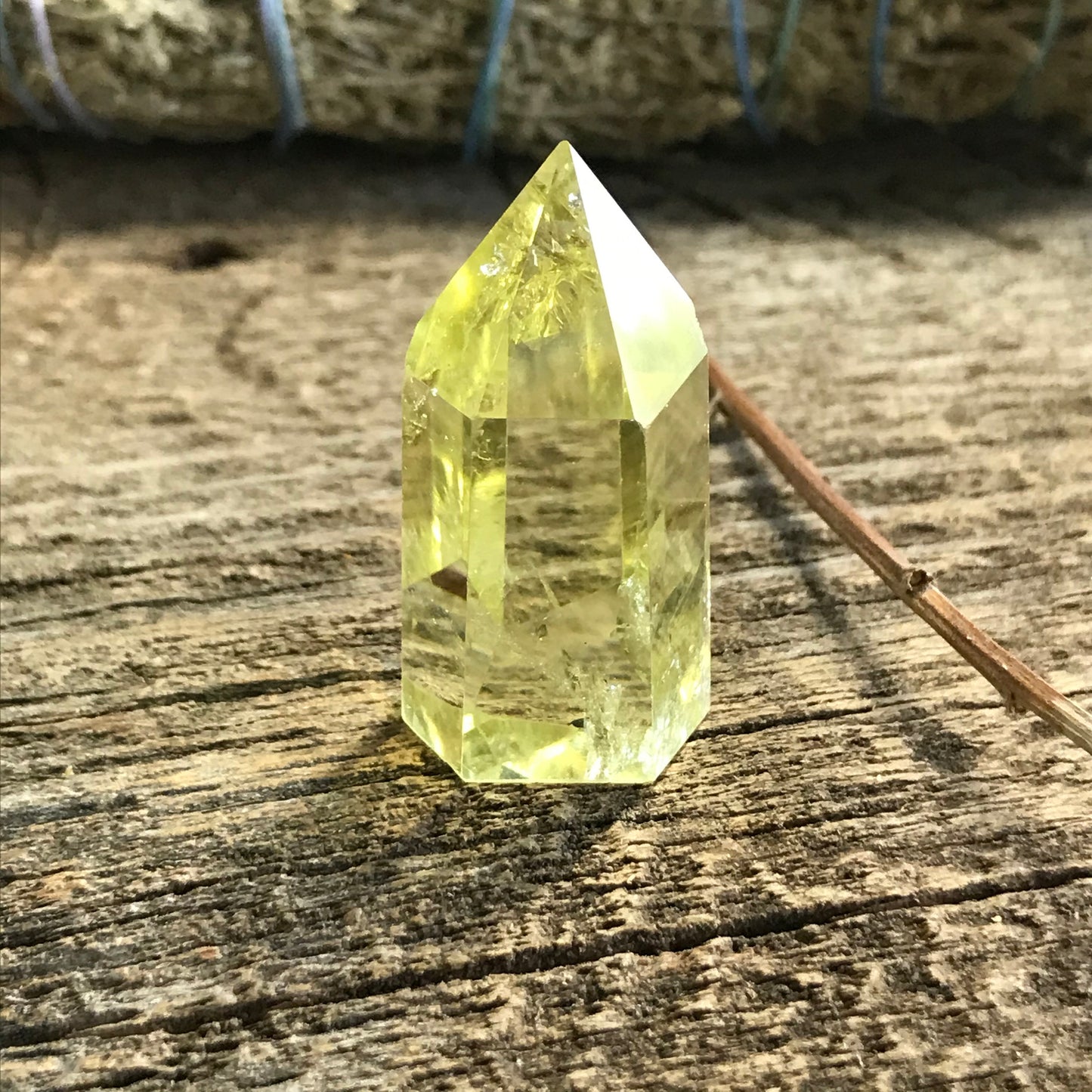 Yellow Citrine Obelisk, (Approx 1 3/5" x 3/4") Large Lemon Quartz Crystal, Healing Stone for Crystal Grid