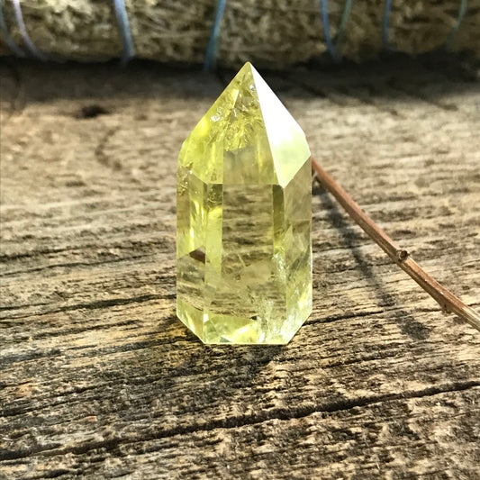 Yellow Citrine Obelisk, (Approx 1 3/5" x 3/4") Large Lemon Quartz Crystal, Healing Stone for Crystal Grid