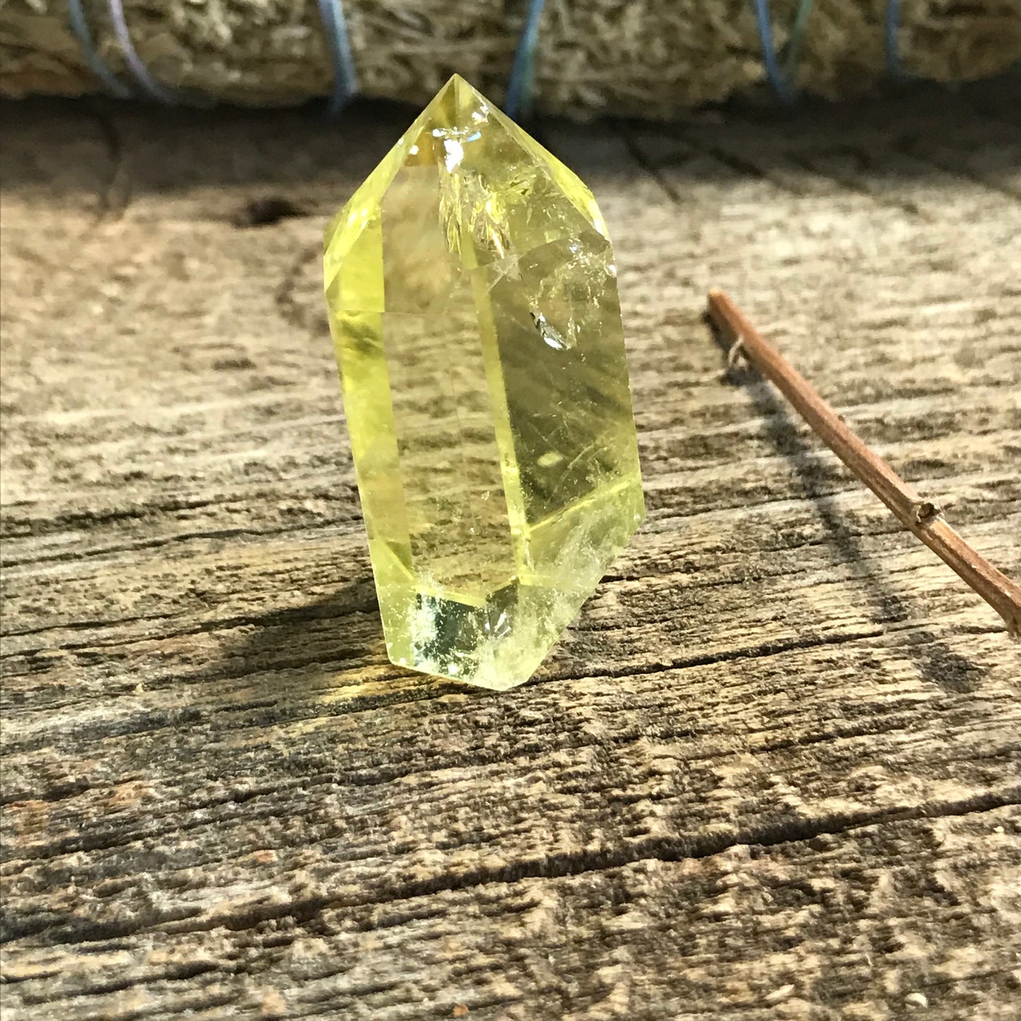 Yellow Citrine Obelisk, (Approx 1 3/5" x 3/4") Large Lemon Quartz Crystal, Healing Stone for Crystal Grid