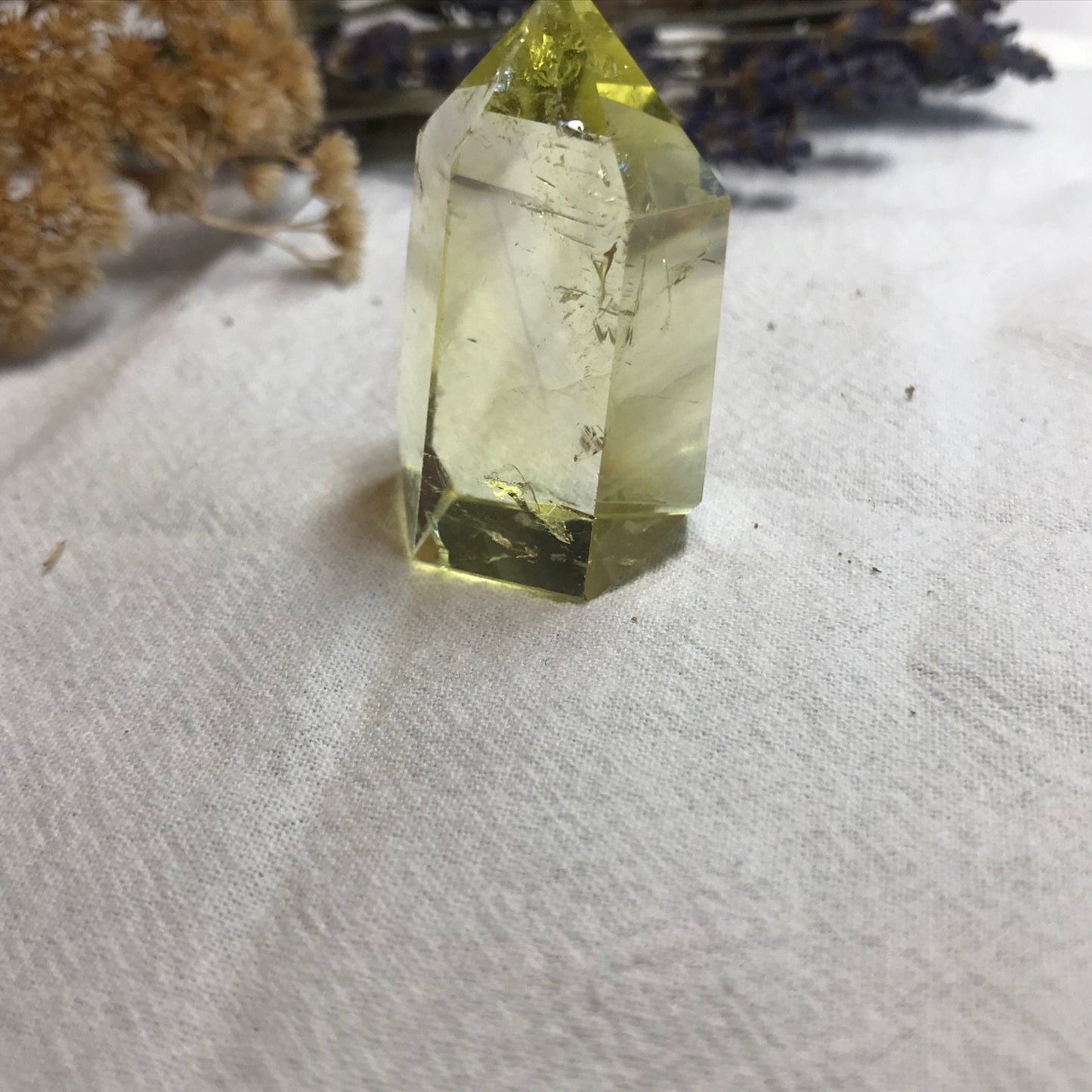 Yellow Citrine Obelisk, (Approx 1 3/5" x 1") Lemon Quartz Crystal, Healing Stone